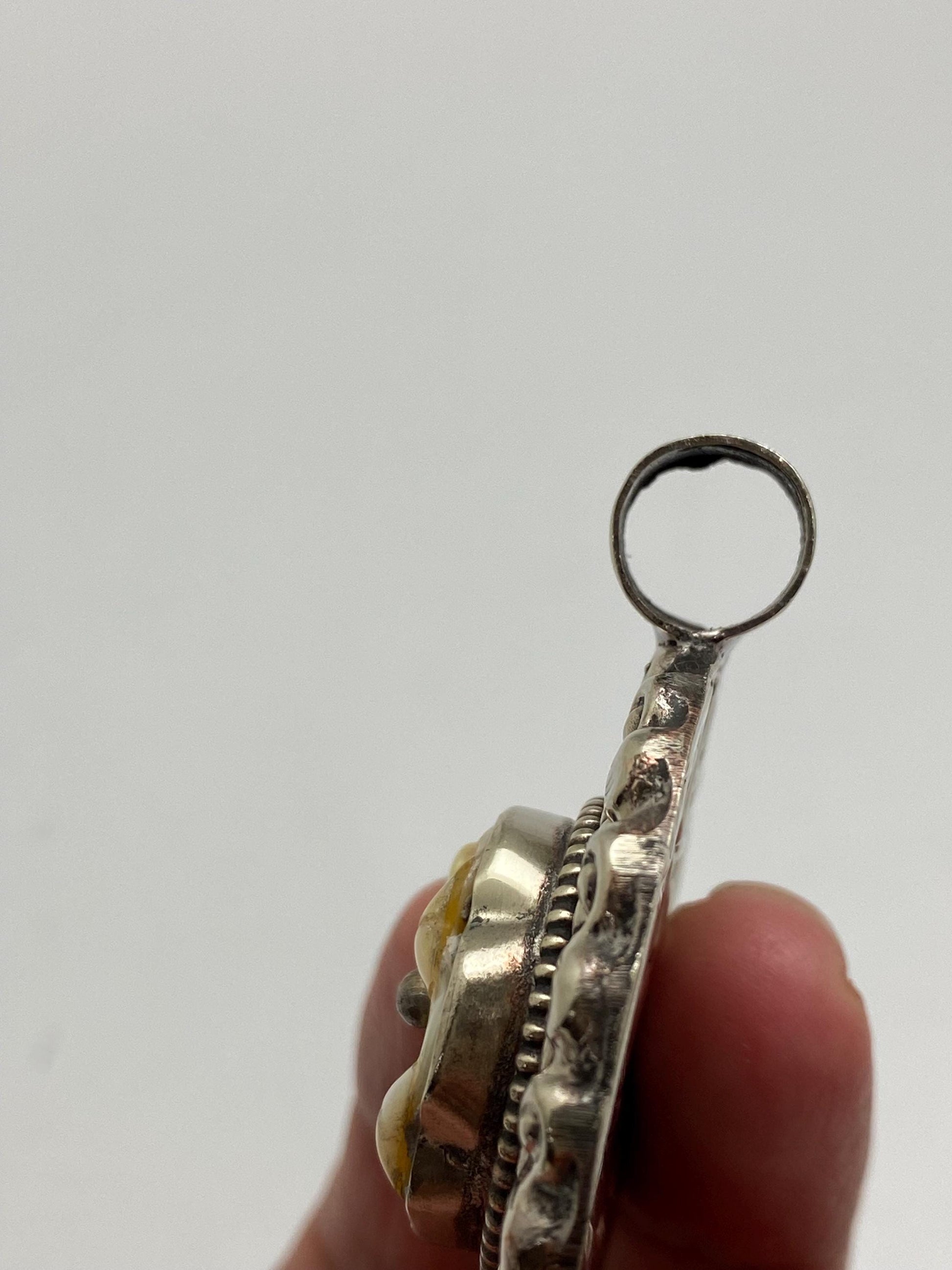 flower pendant,mother of pearl,handcrafted, Tibetan silver,ethnic style,Nepalese,38mmX50mm