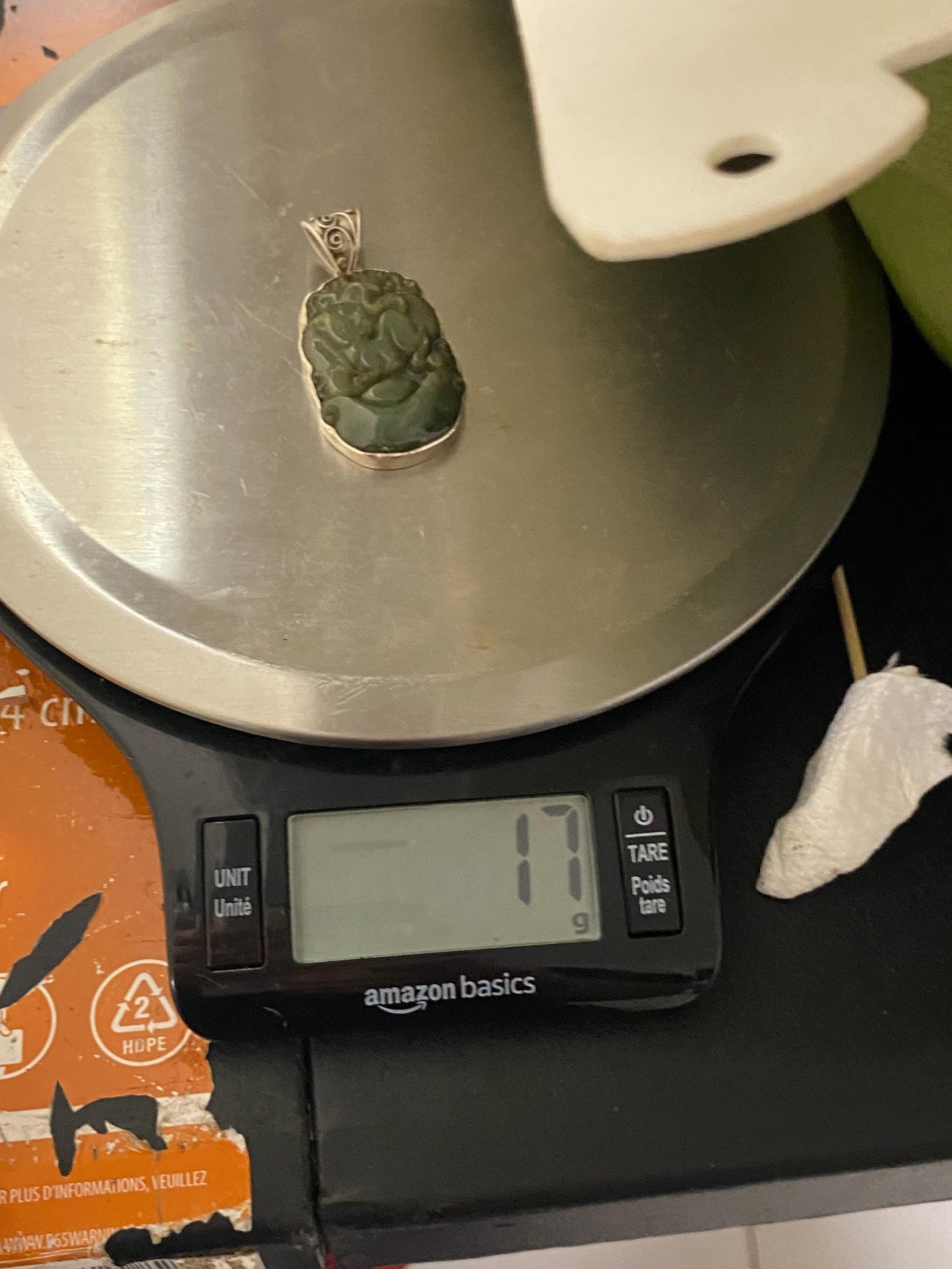 Carved Jade Rat Pendant: Sterling Silver Chinese Zodiac Charm