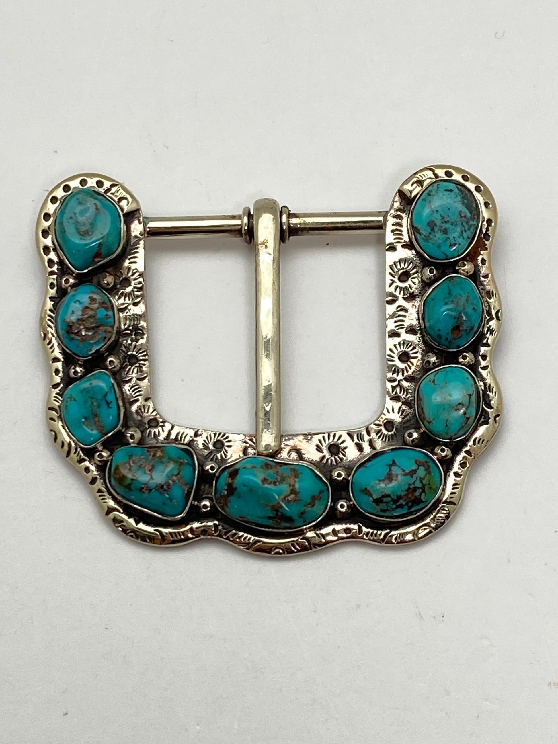 Belt buckle, handcrafted, Tibetan silver,Turquoise, ethnic design,Nepalese