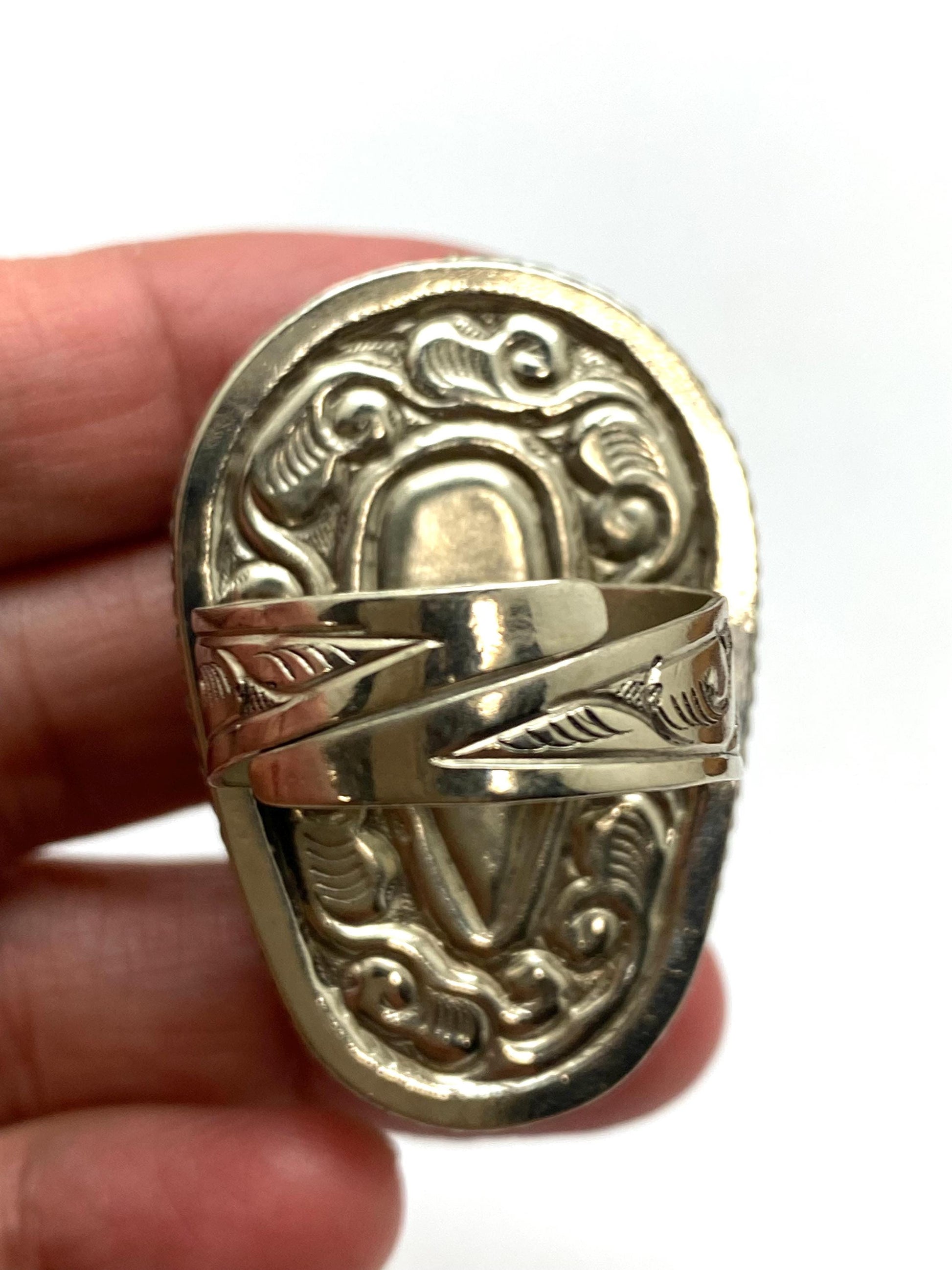 skull ring, lapis lazuli carved skull ring, handcrafted, tibetan repouse silver ring, adjustable,Nepalese, ethnic style