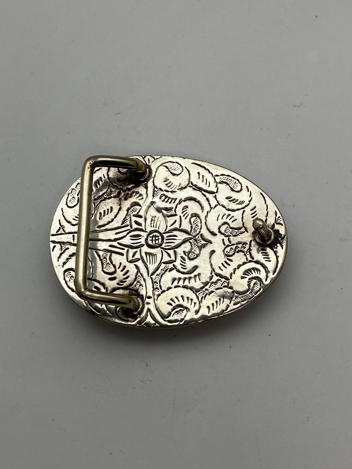 Buckle, belt buckle, handcrafted, Tibetan silver, turquoise,floral,Nepalese