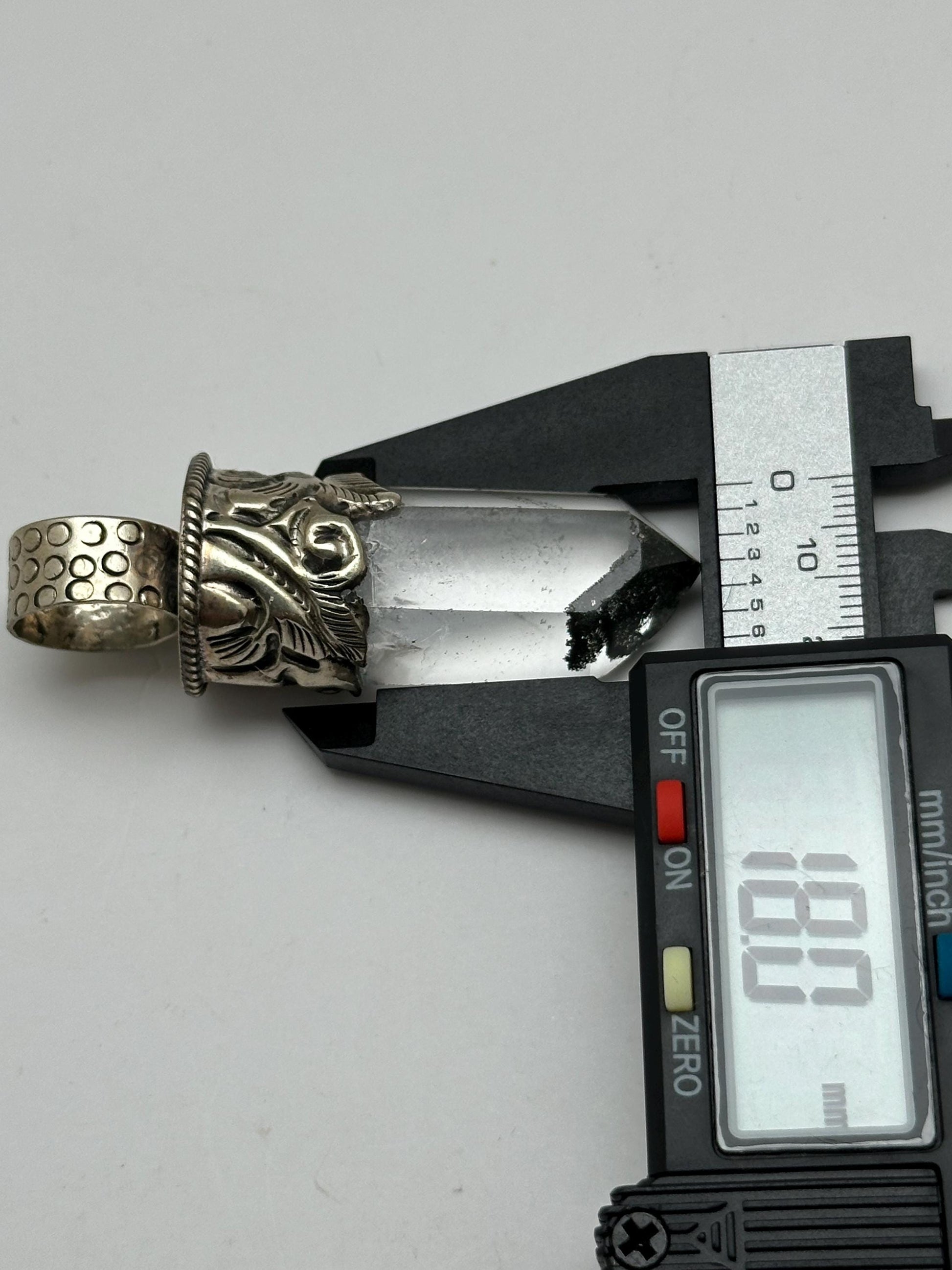 Quartz crystal pendant,handcrafted,Tibetan silver,ethnic style,Himalayan,Nepalese