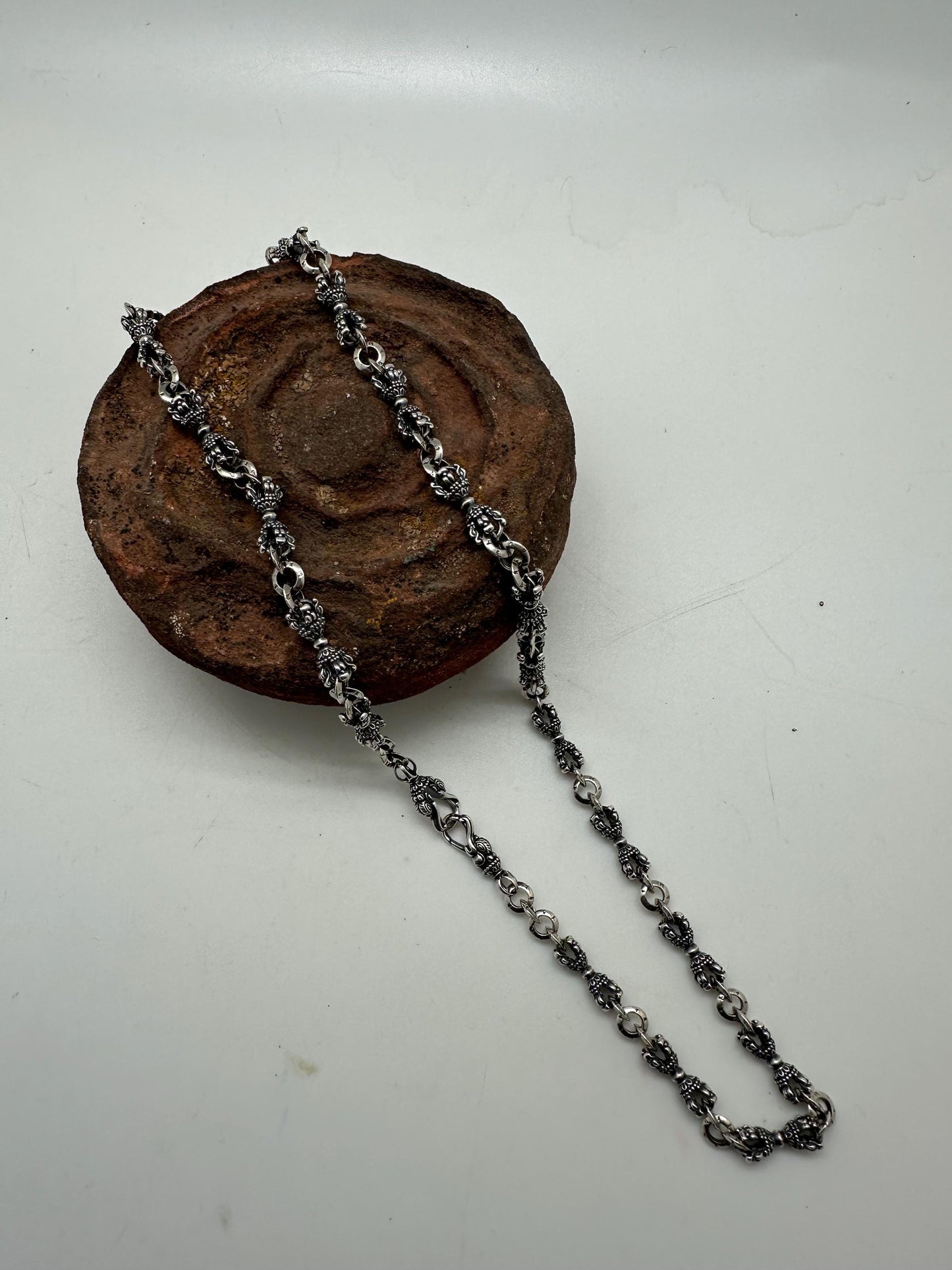 sterling silver vajra necklace, dhorje, Buddhist amulet