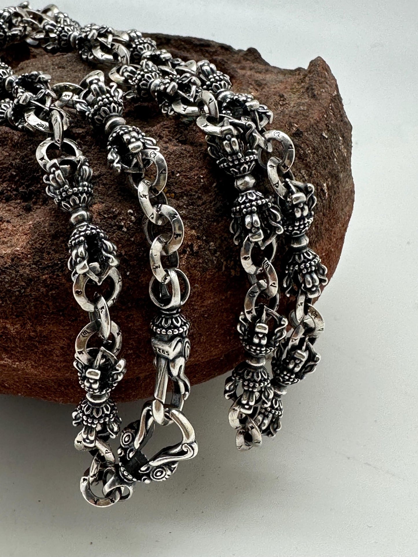 sterling silver vajra necklace, dhorje, Buddhist amulet