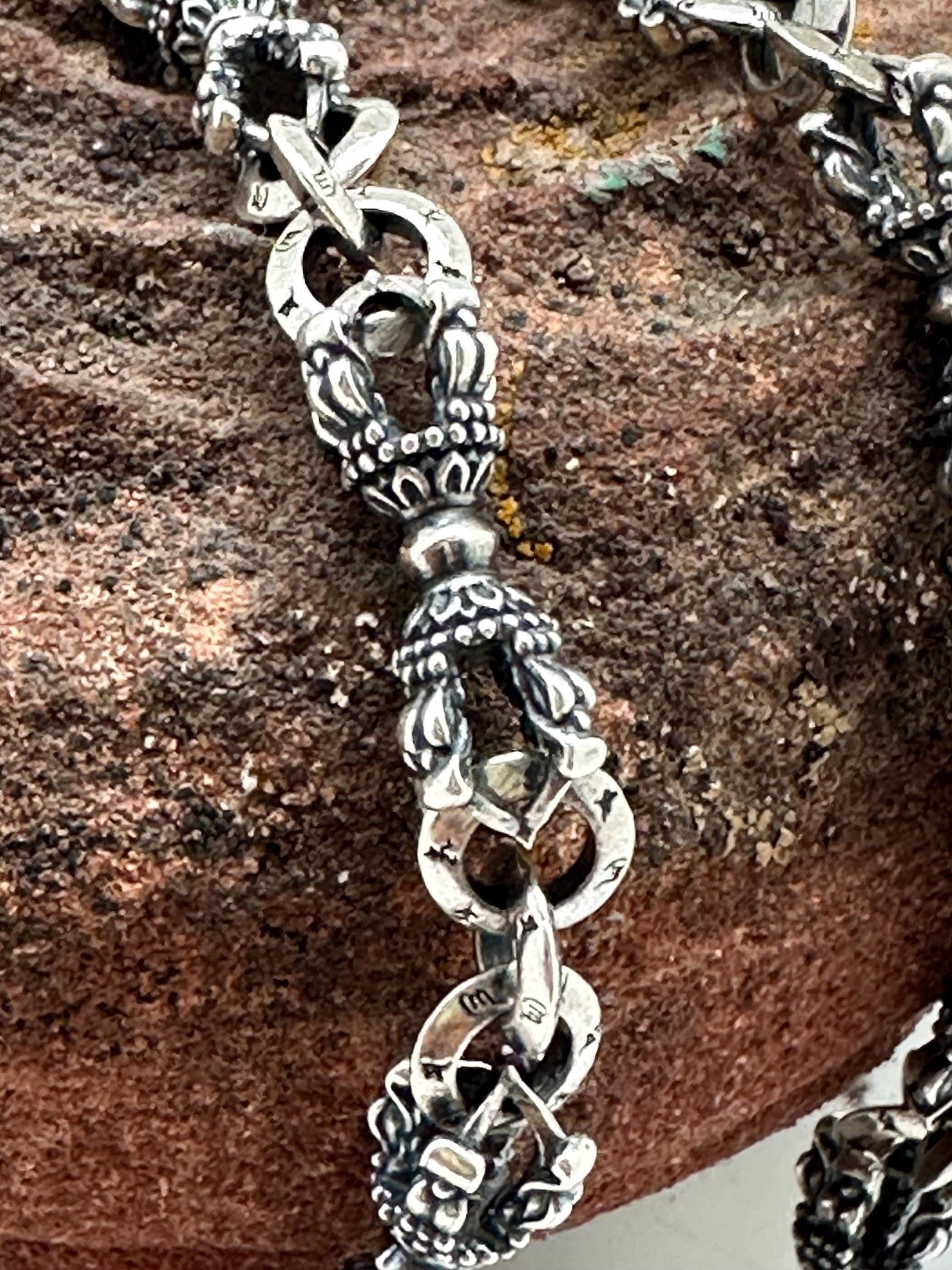 sterling silver vajra necklace, dhorje, Buddhist amulet