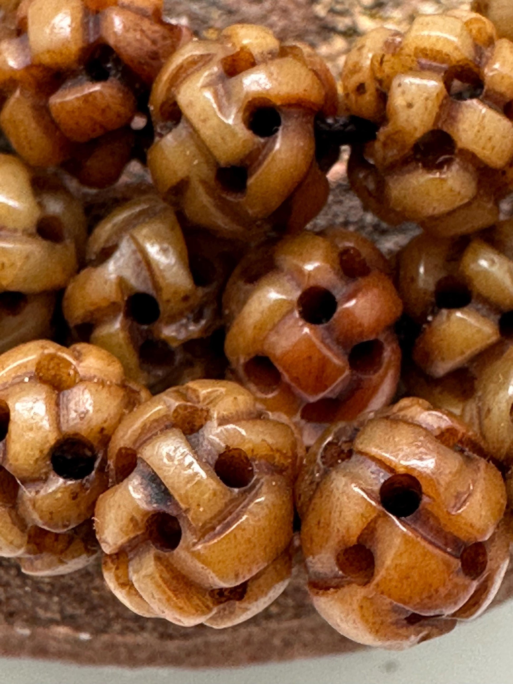 Endless knot prayerMala, master handcrafted, yak bone endless knots,