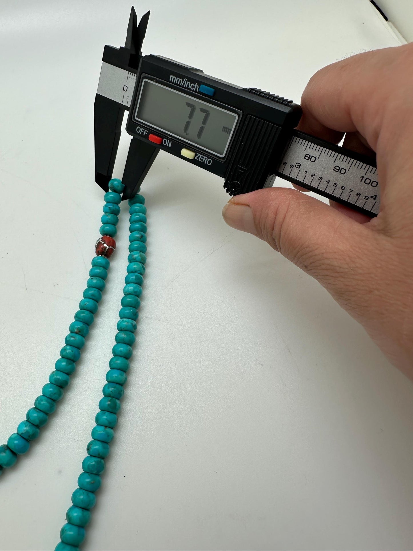 Buddhist prayer mala, natural turquoise Mala, Tibetan Buddhist prayer bead, coral inlaid,