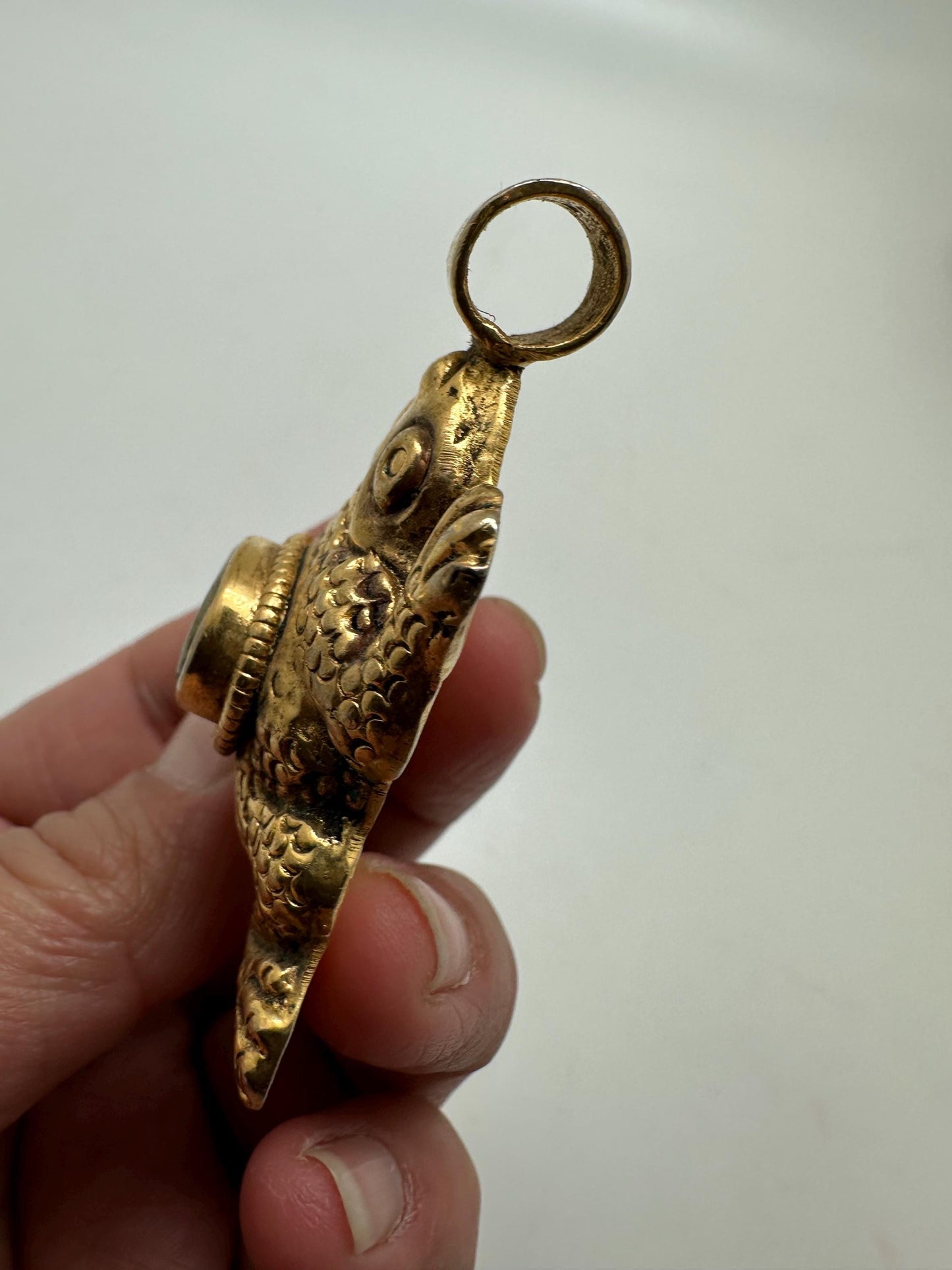 frog pendant,handcrafted,Om,Tibetan silver,Gold plated,Nepalese