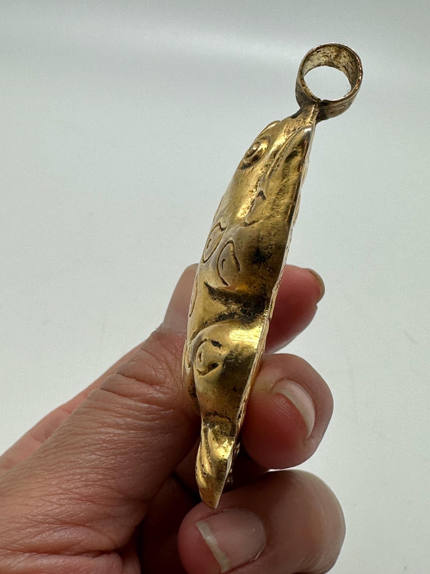 Large frog pendant,handcrafted, Tibetan silver,gold plated,Nepalese,71mmX44mm
