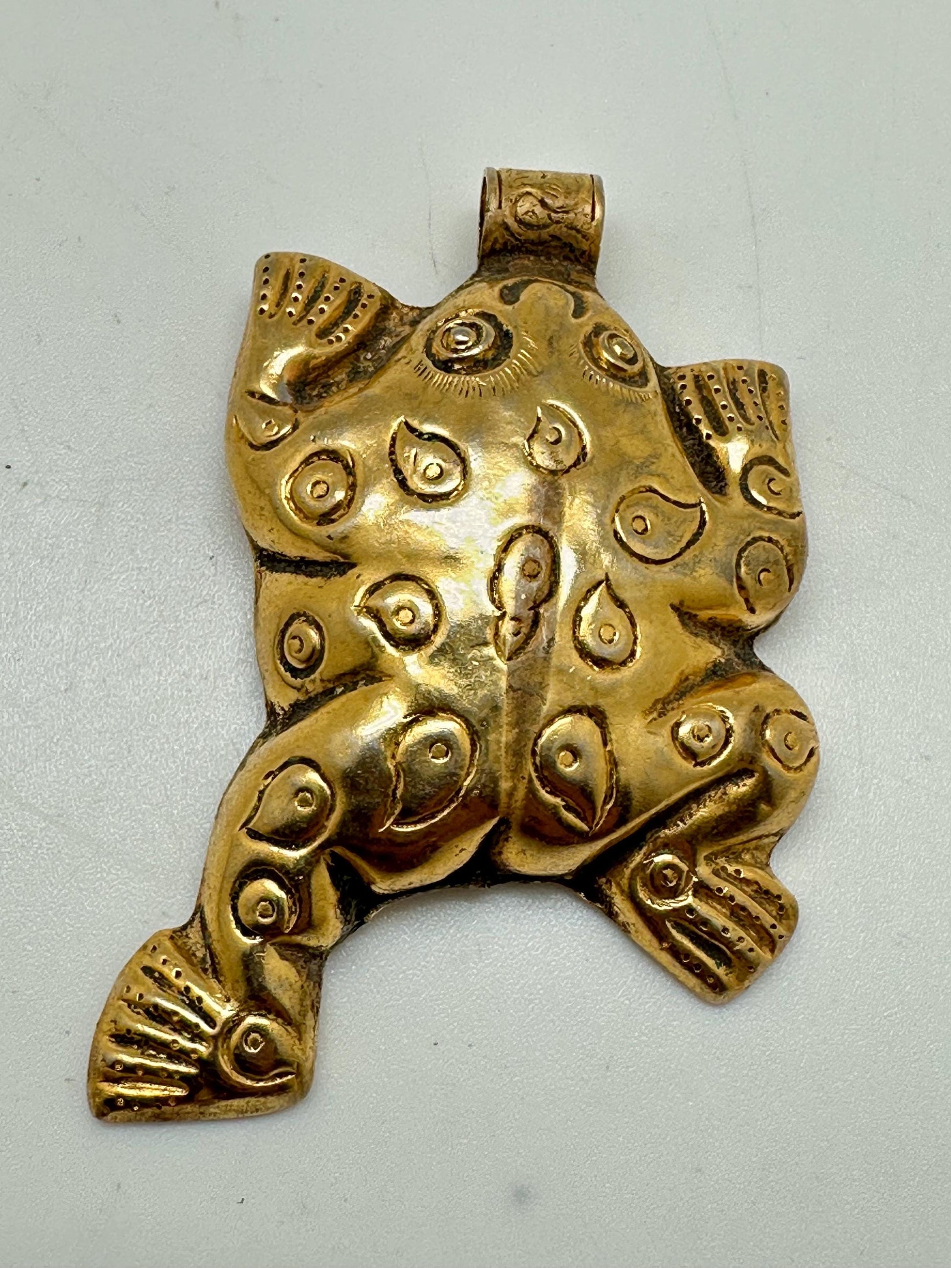 Large frog pendant,handcrafted, Tibetan silver,gold plated,Nepalese,71mmX44mm