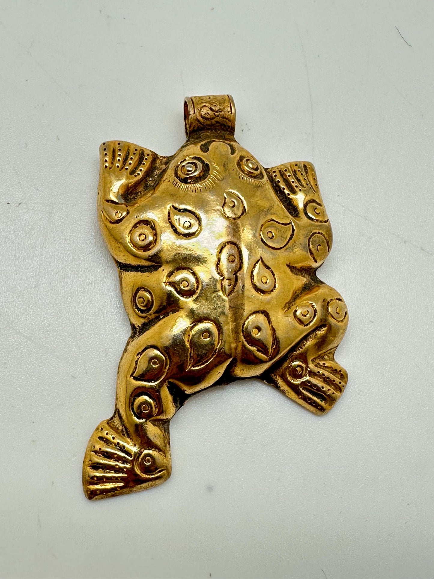 Large frog pendant,handcrafted, Tibetan silver,gold plated,Nepalese,71mmX44mm