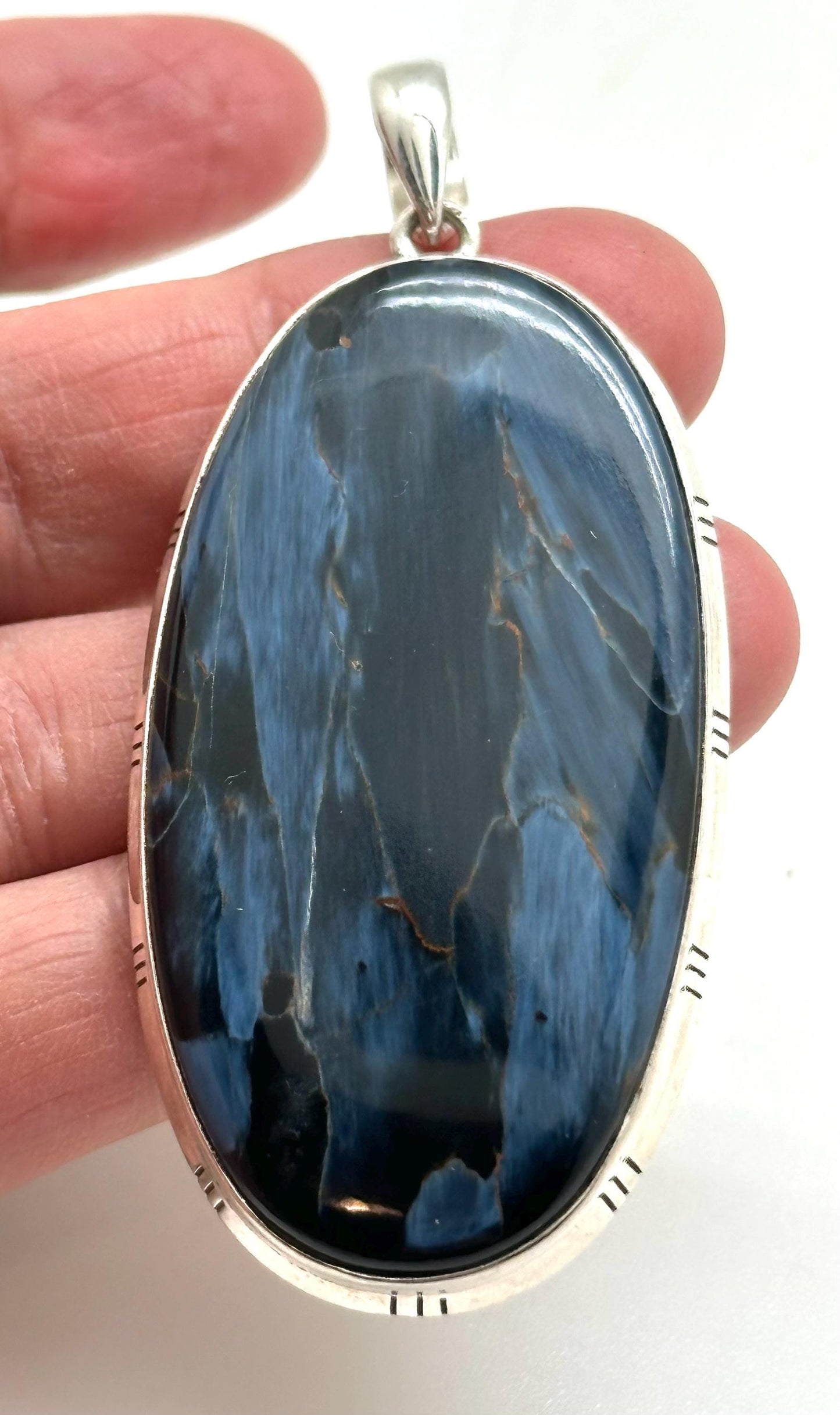 Pietersite pendant, handcrafted,sterling silver,natural stone