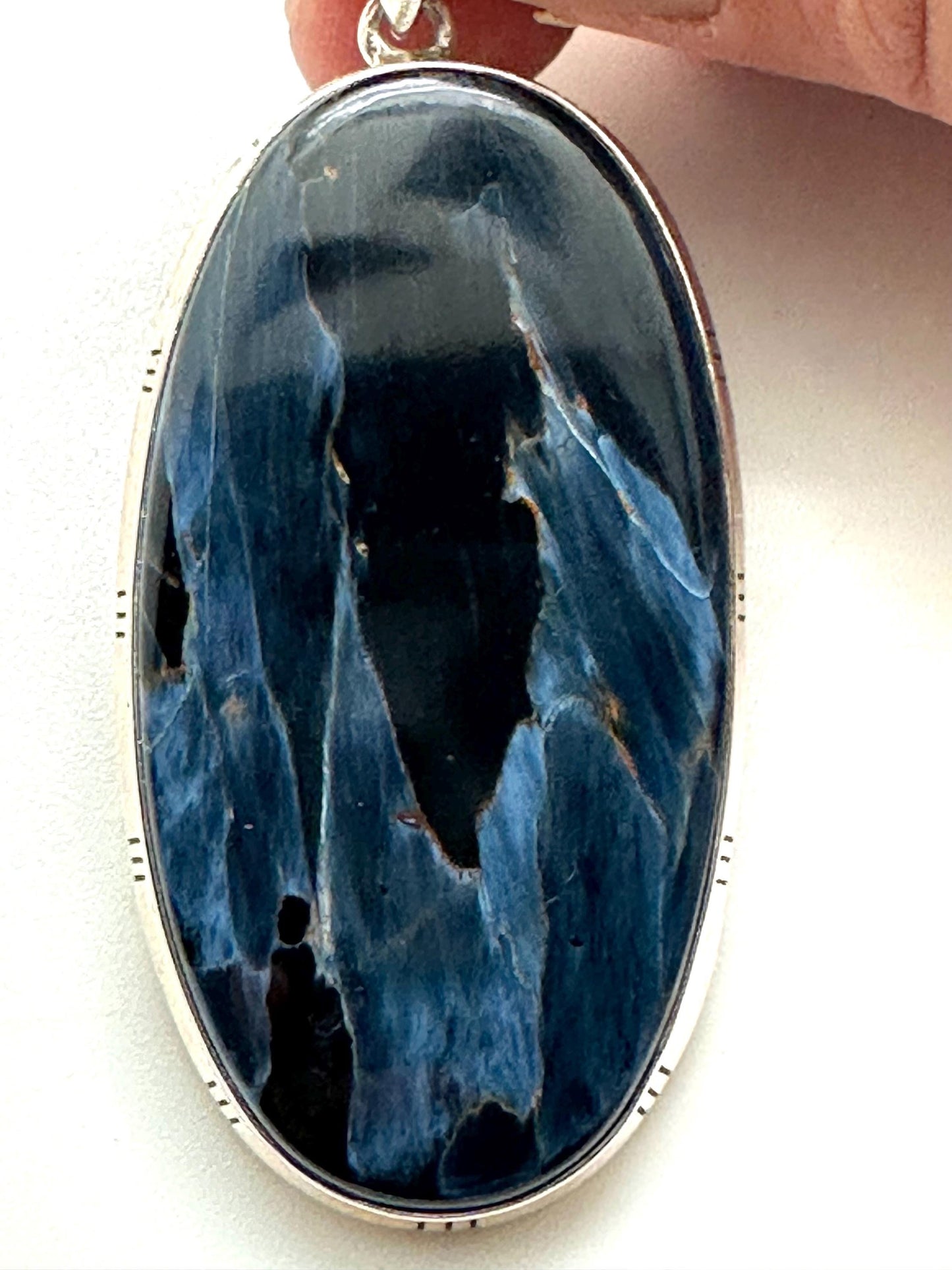 Pietersite pendant, handcrafted,sterling silver,natural stone