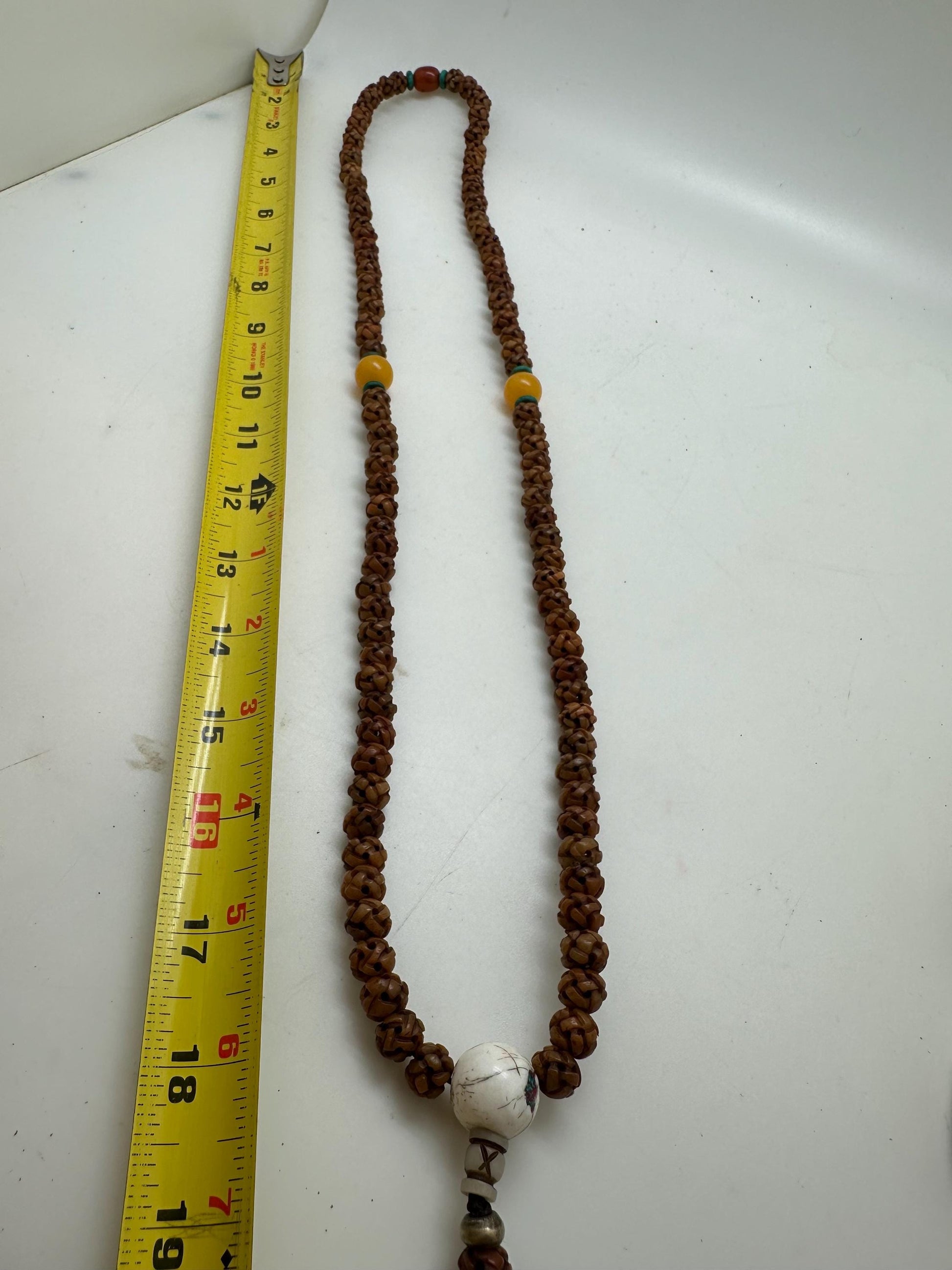 Endless knot prayerMala, master handcrafted, yak bone endless knots,