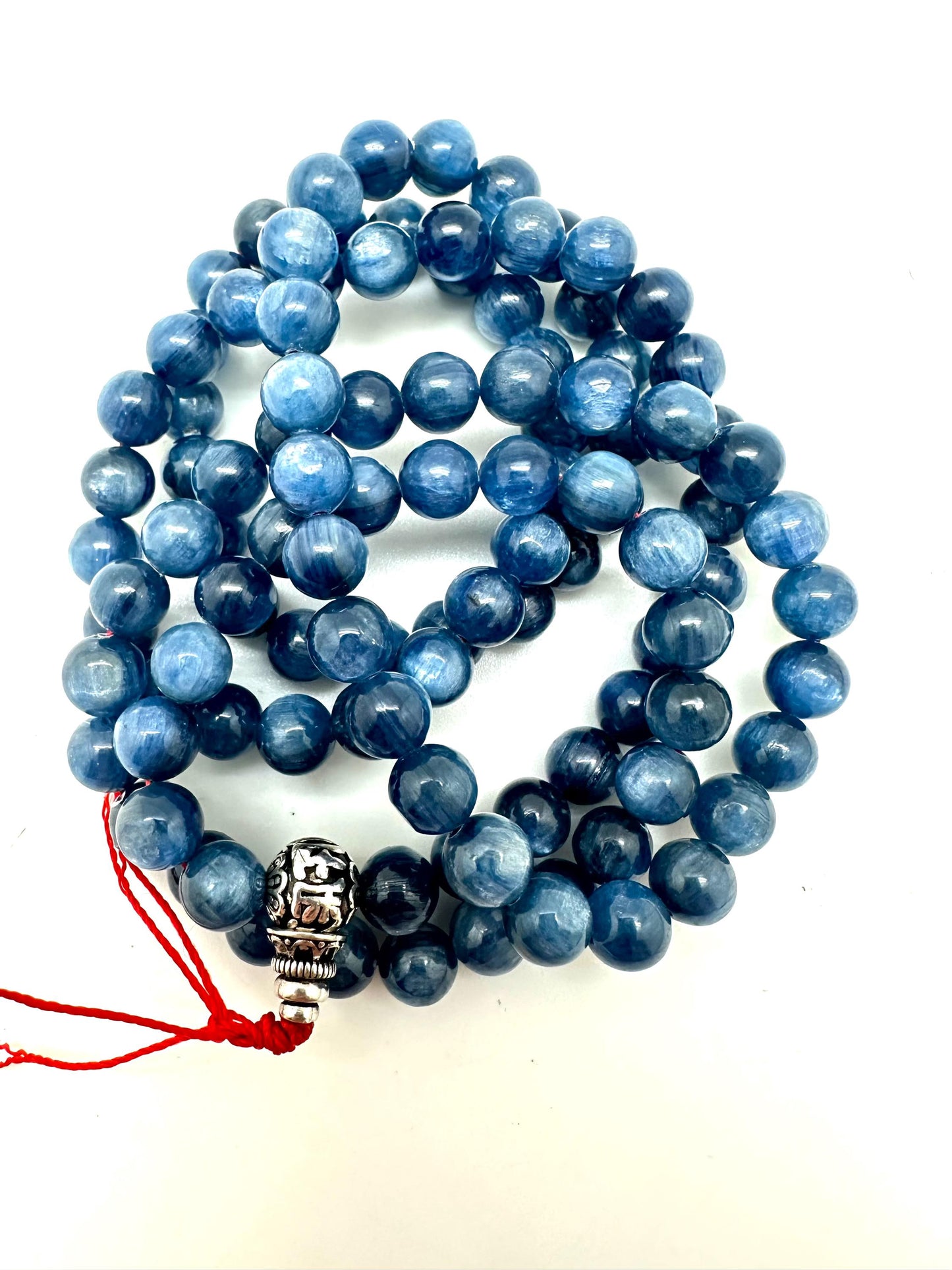 kyanite mala, 108 bead,Tibetan Buddhist prayer beads mala,natural kyanite necklace, handcrafted,