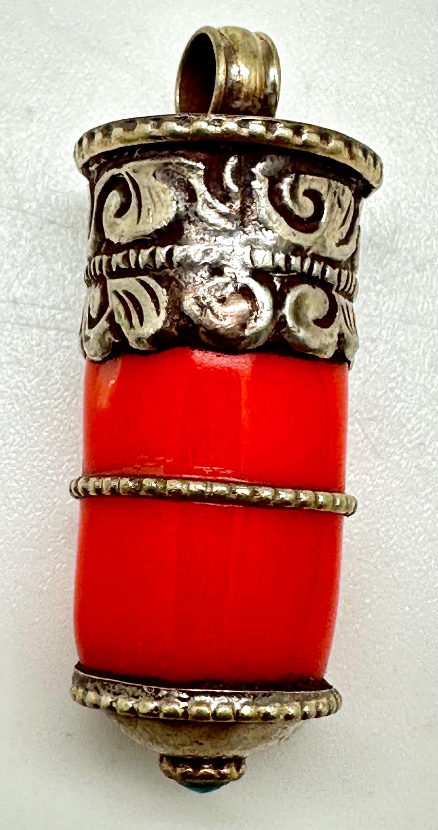 handcrafted,bamboo coral, tibetansilver, turquoise, ethnic style,45X15mm