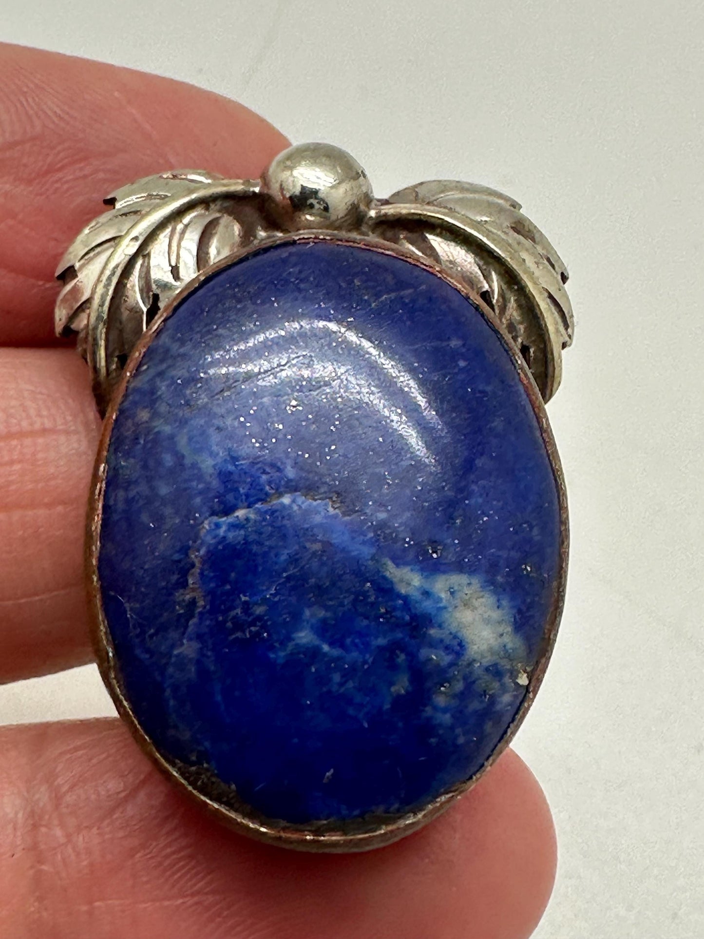 lapis pendant,handcrafted,Tibetan silver,Nepalese 33X21mm