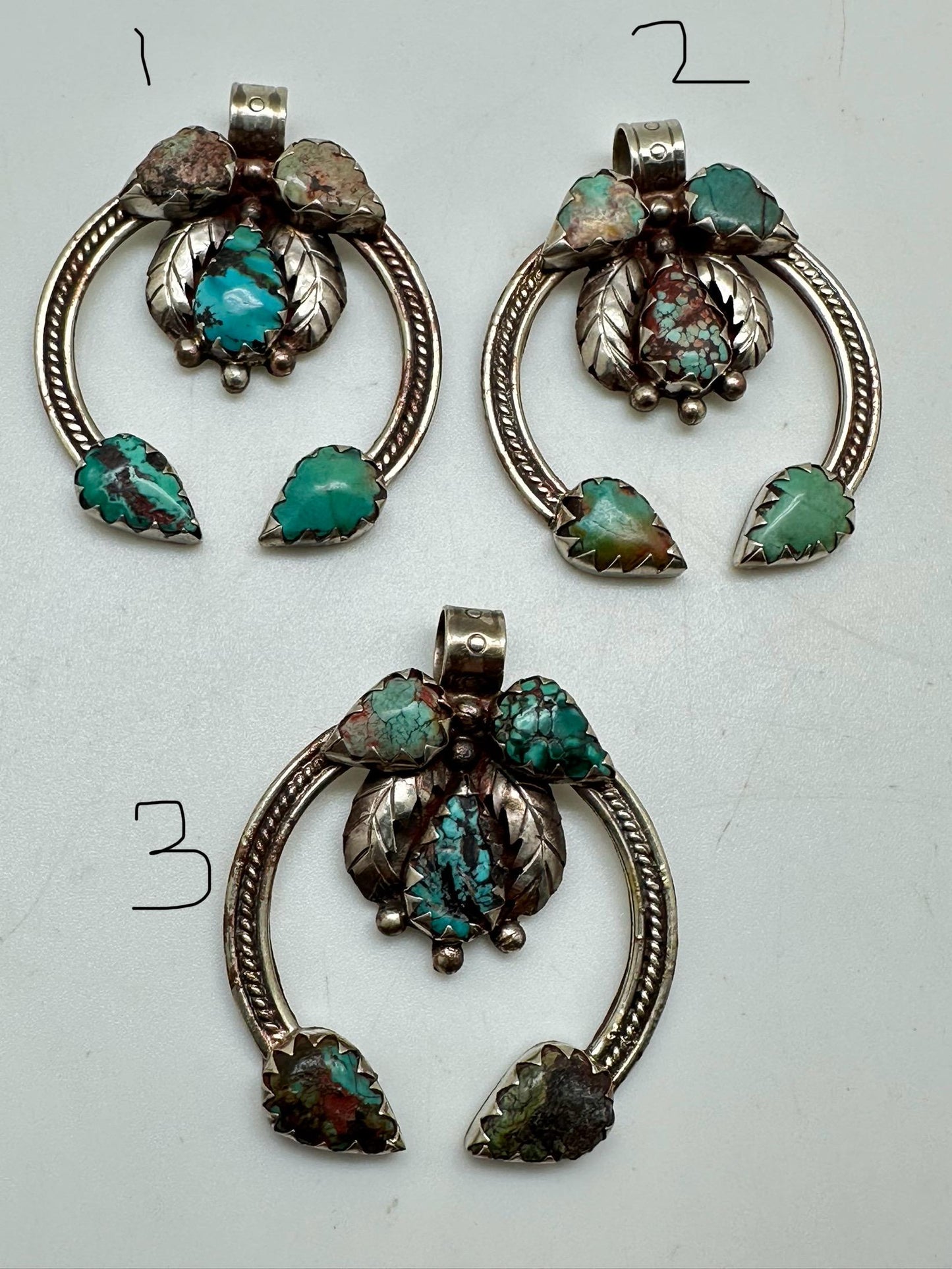 Turquoise blossom pendant, handcrafted,Tibetan silver,ethnic style,Nepalese,60X49mm