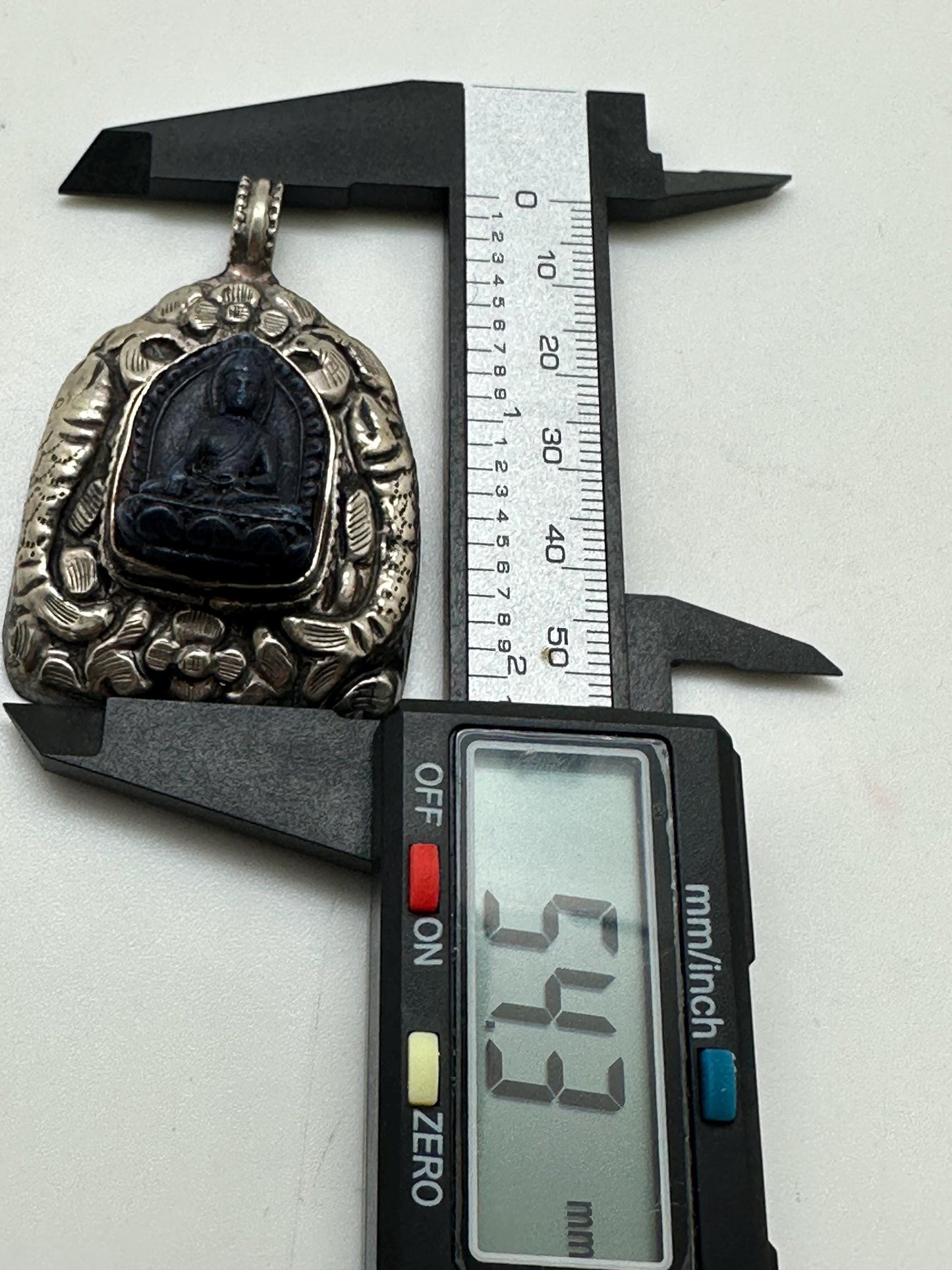 Buddha pendant,Lapis pendant,handcrafted, Tibetan Repousse silver,Himalayan,Nepalese 54mmX37mm