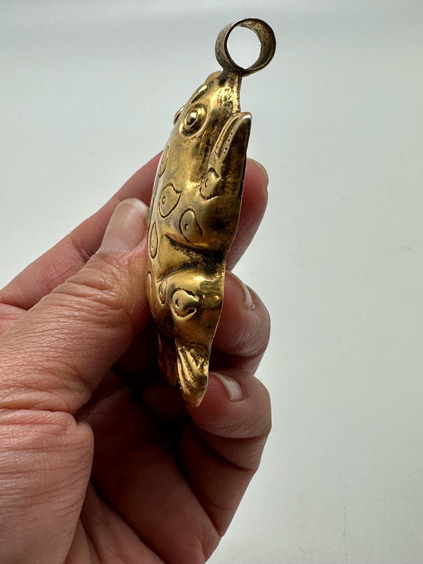 Large frog pendant,handcrafted, Tibetan silver,gold plated,Nepalese,71mmX44mm