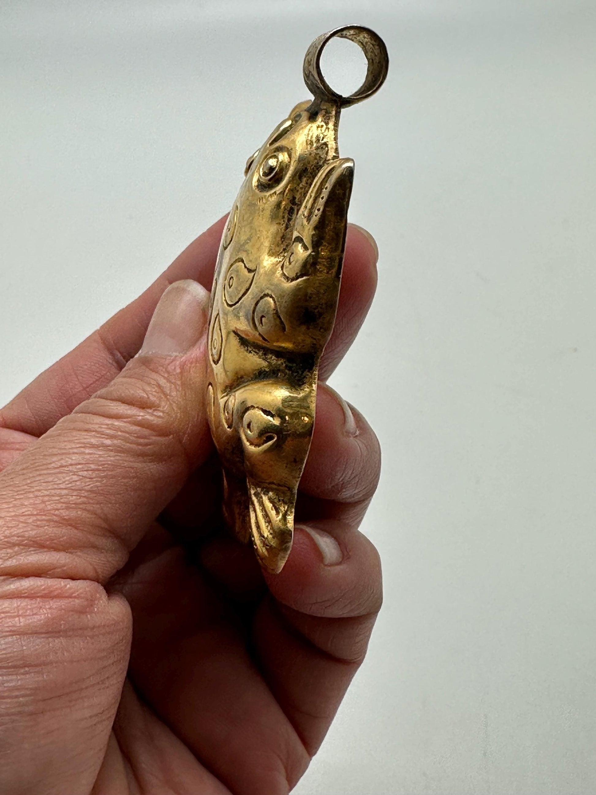 Large frog pendant,handcrafted, Tibetan silver,gold plated,Nepalese,71mmX44mm