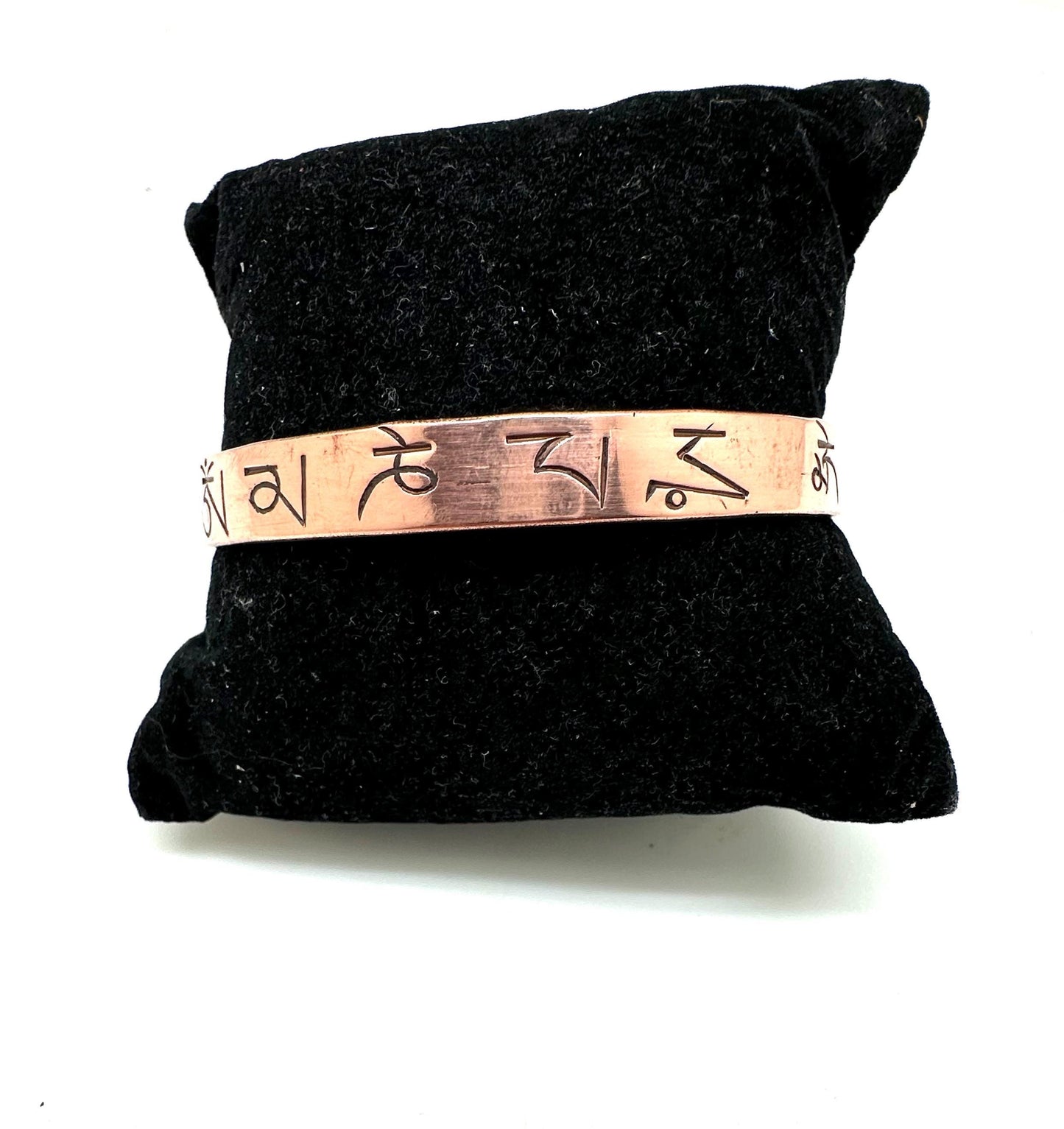 Handcrafted Copper Cuff Bracelet, Om Mani Padme Hum Mantra, Nepalese