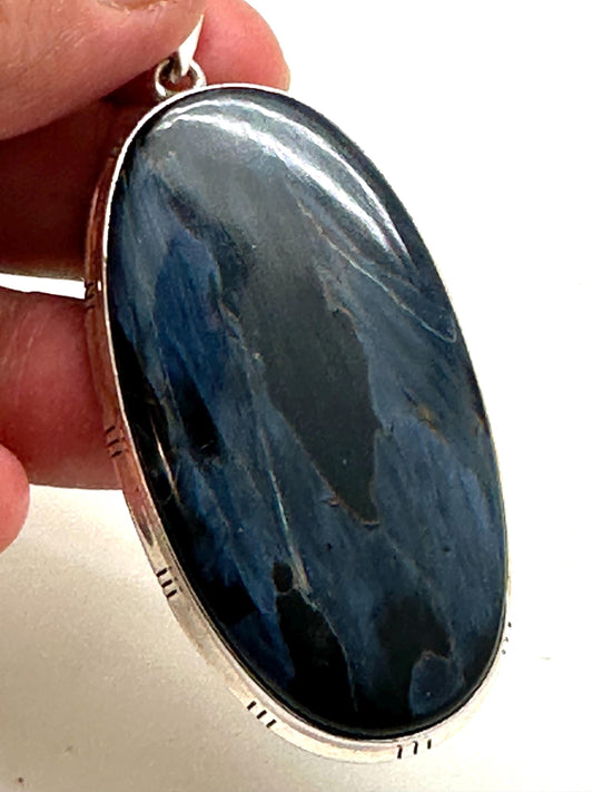 Pietersite pendant, handcrafted,sterling silver,natural stone