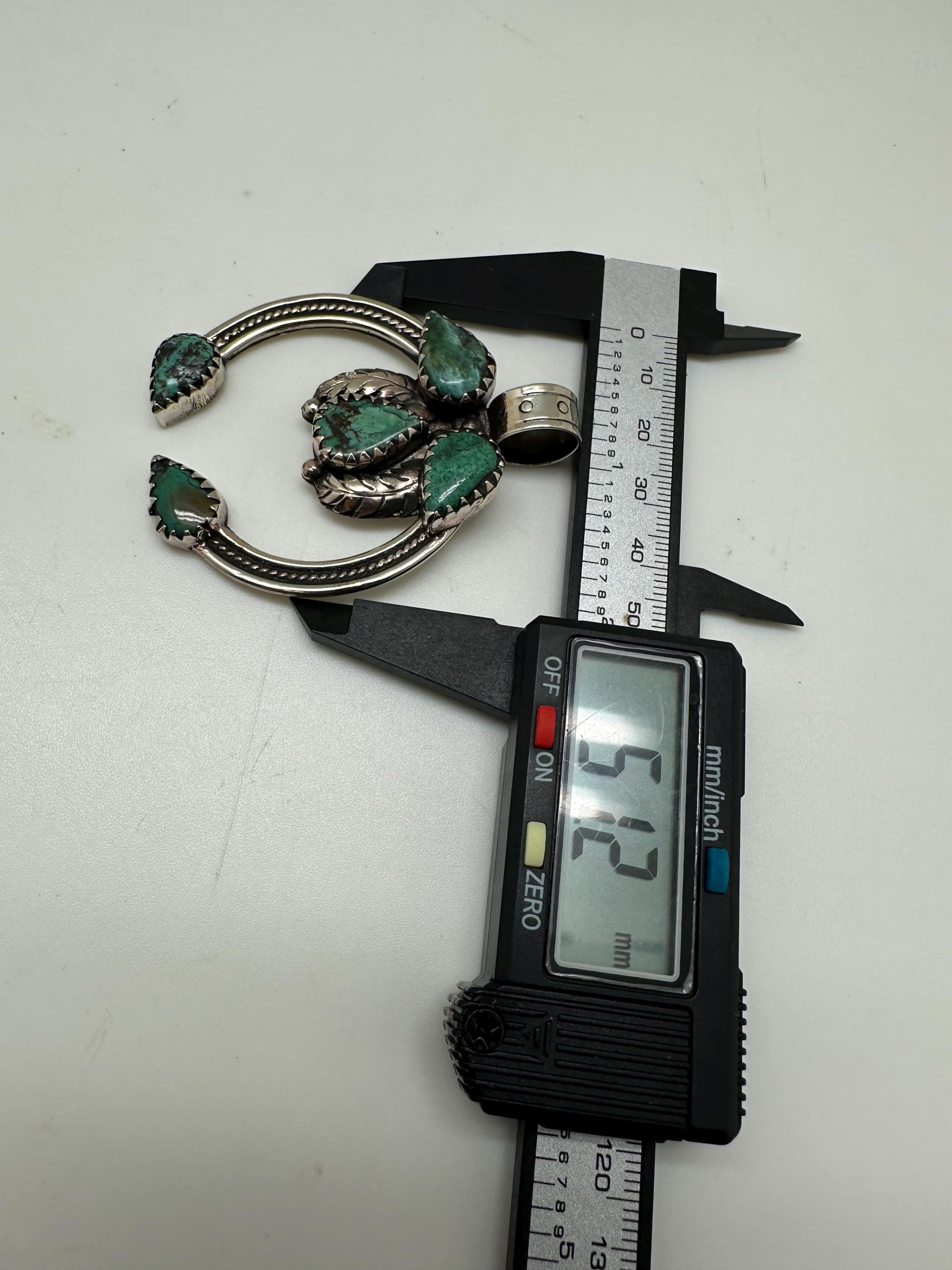 Blossom pendant, turquoise pendant, handcrafted,tibetan silver, 51.2mmX64.2mm