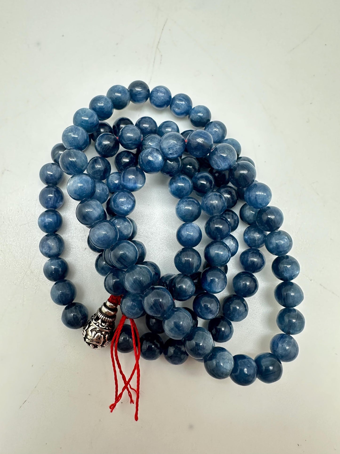 kyanite mala, 108 bead,Tibetan Buddhist prayer beads mala,natural kyanite necklace, handcrafted,