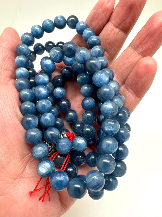 kyanite mala, 108 bead,Tibetan Buddhist prayer beads mala,natural kyanite necklace, handcrafted,