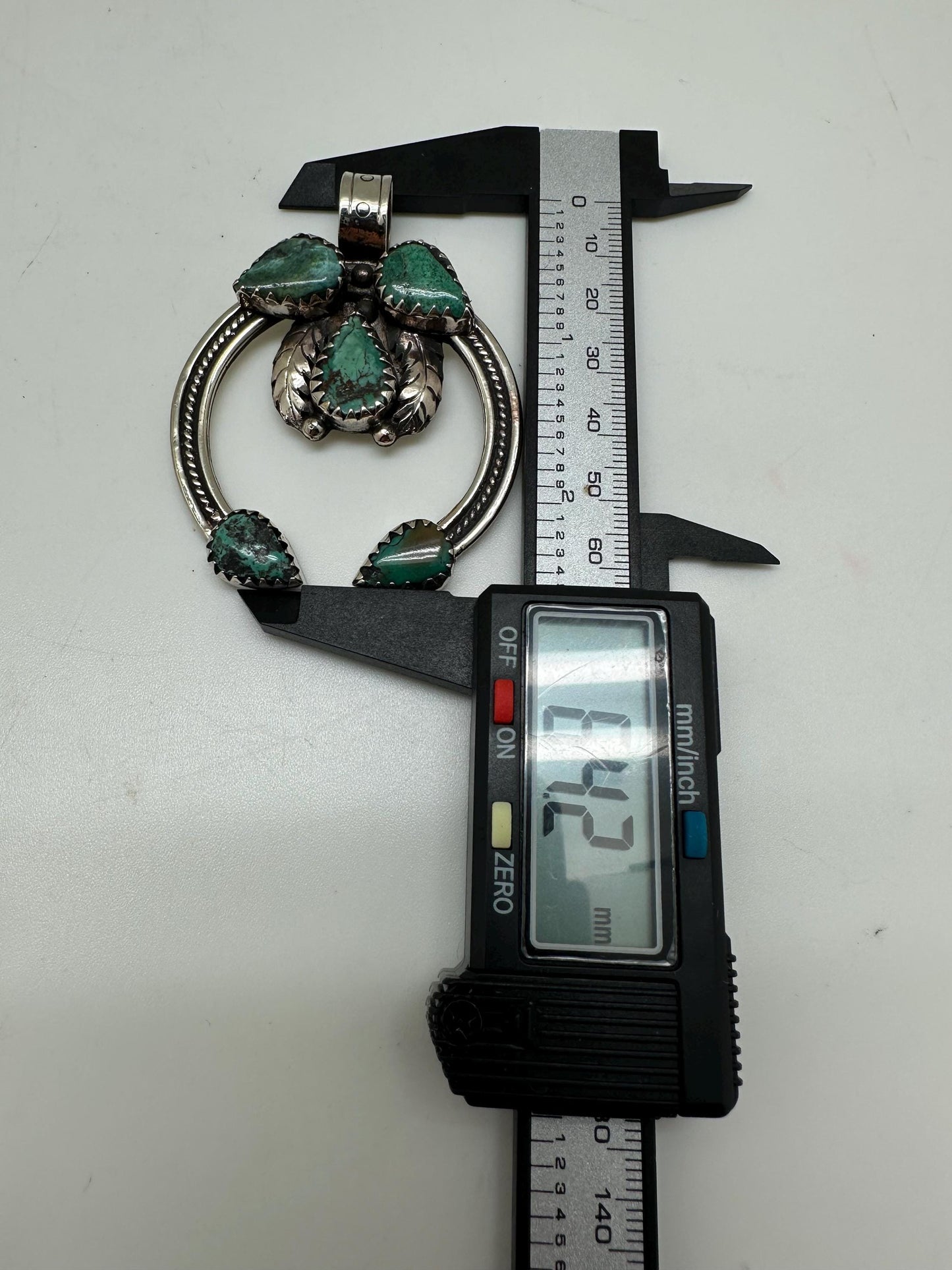 Blossom pendant, turquoise pendant, handcrafted,tibetan silver, 51.2mmX64.2mm