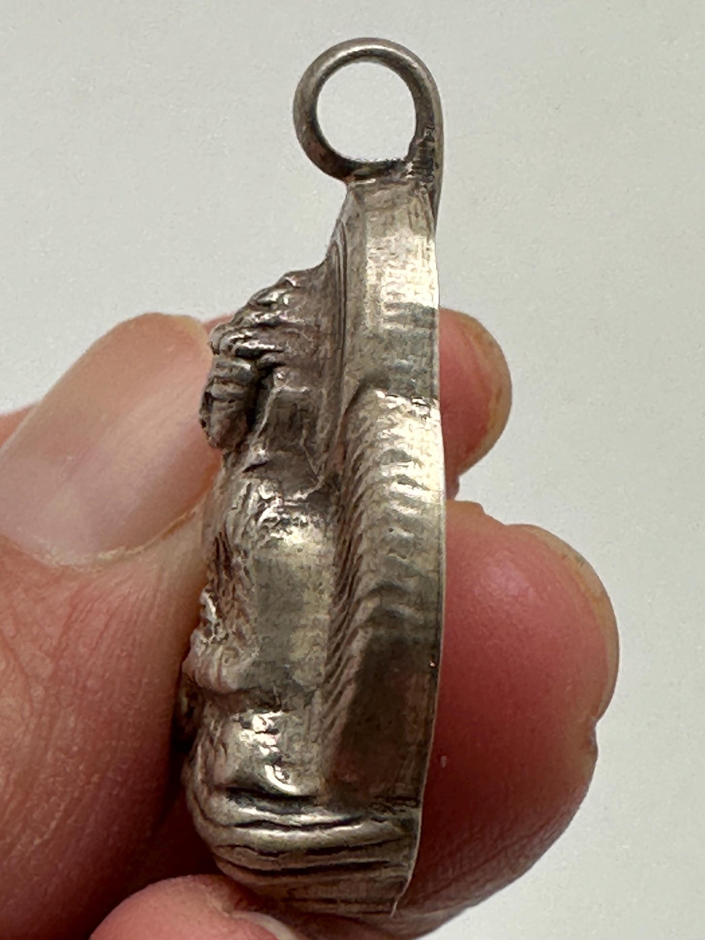 Buddha pendant, handcrafted, sterling silver, amulet, meditation