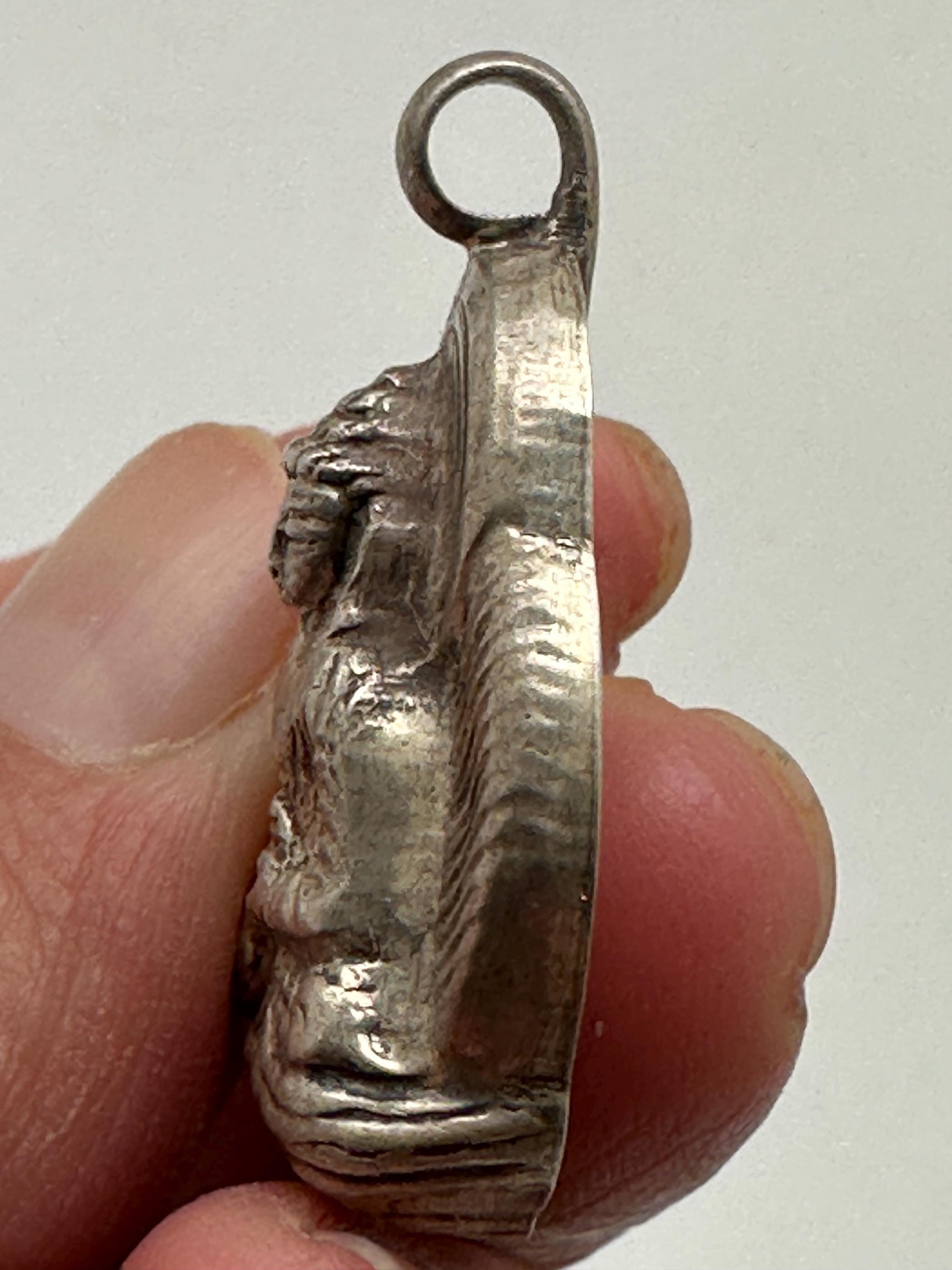 Buddha pendant, handcrafted, sterling silver, amulet, meditation