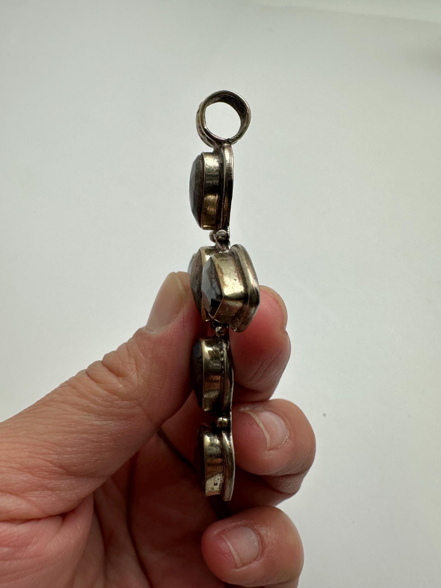 labradorite cross pendant, master handcrafted, Tibetan repousse silver,