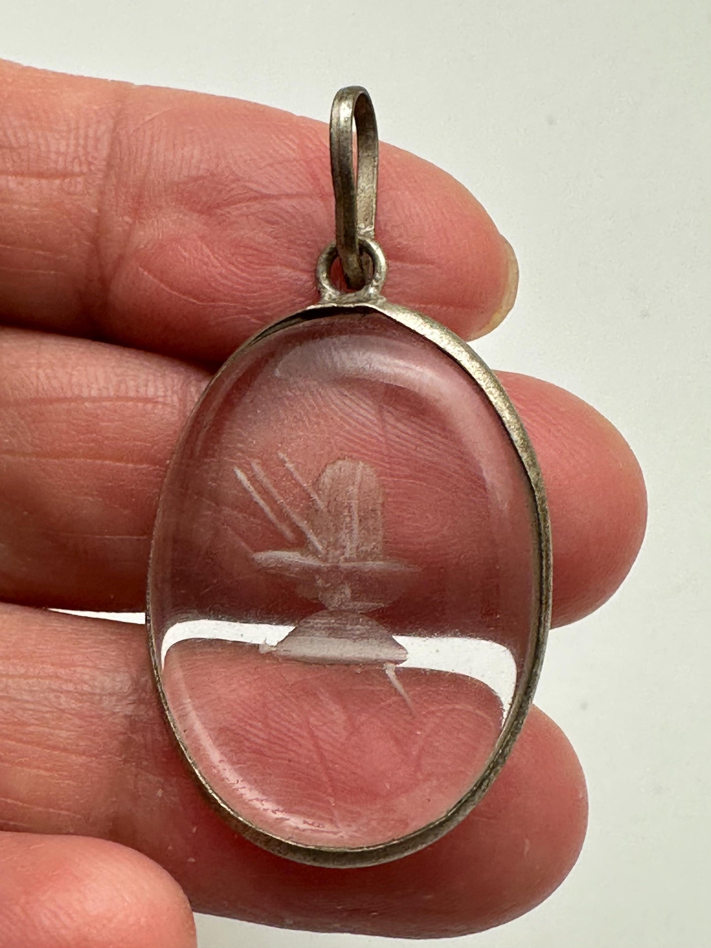 quartz crystal, shiva pendant, handcrafted,sterling silver,Nepalese