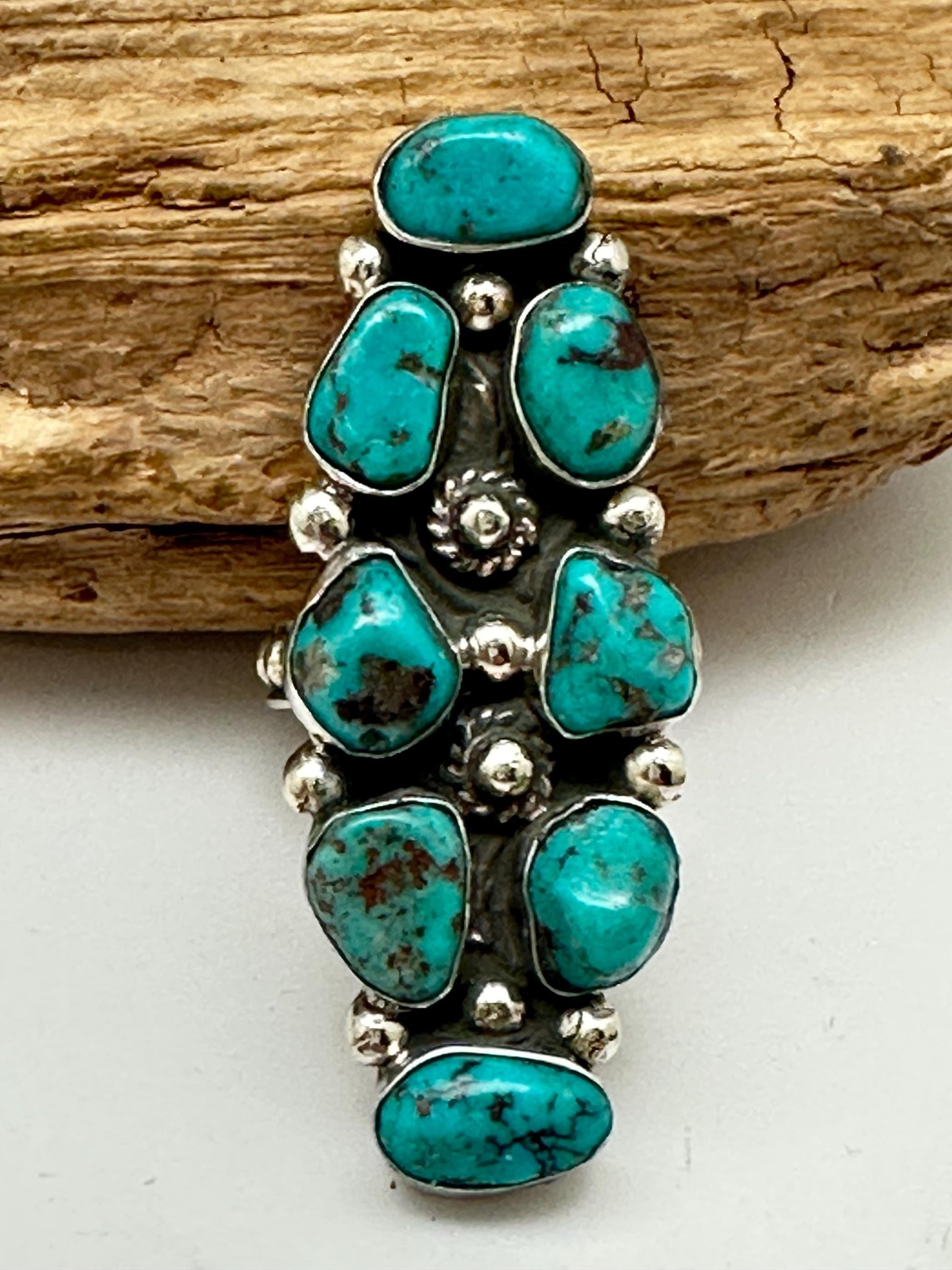 Turquoise ring, handcrafted, adjustable, Tibetan silver, ethnic style,Nepalese,49mmX19mm