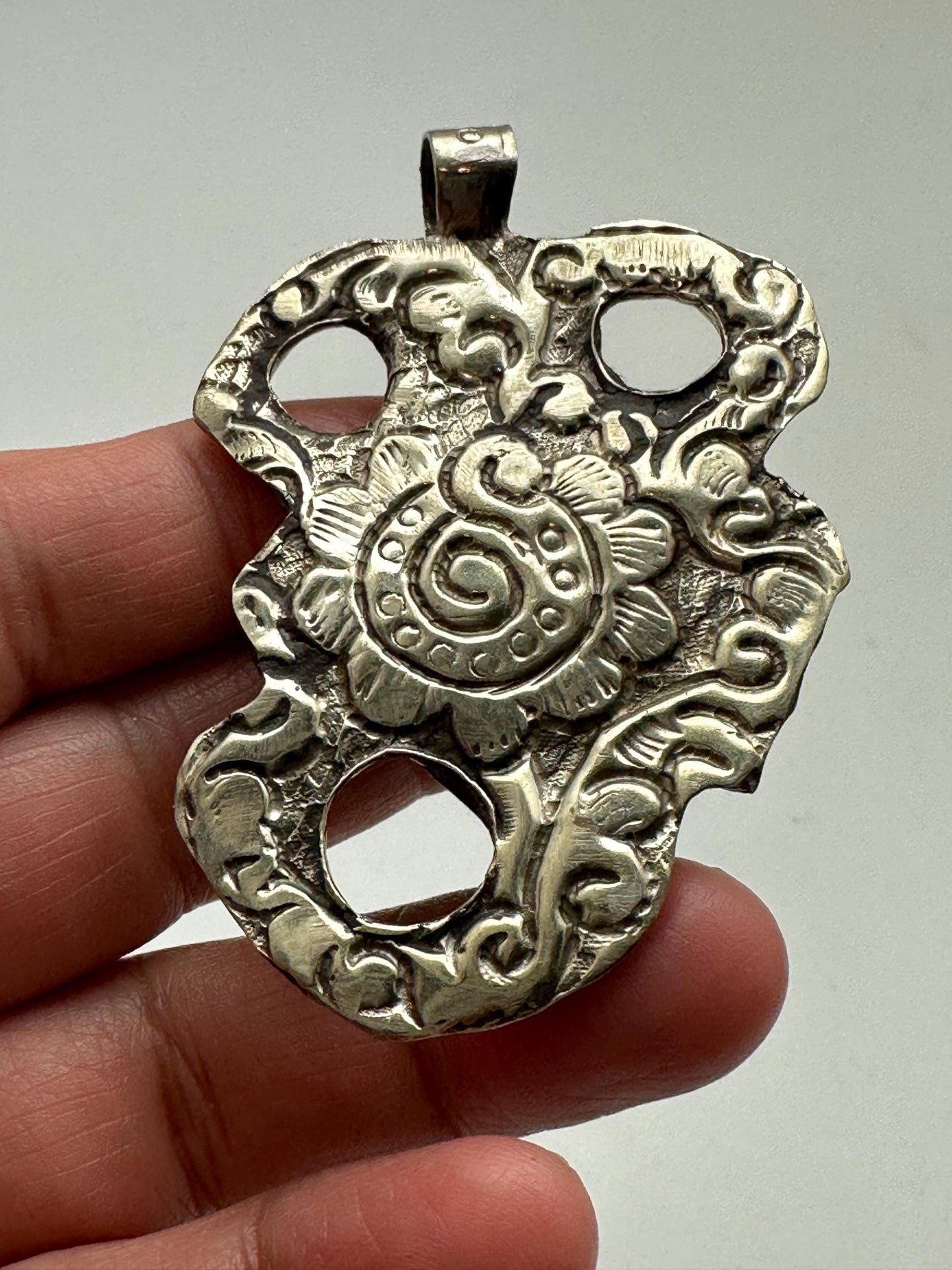 Scorpion pendant, turquoise, handcrafted, Tibetan silver,Nepalese,ethnic style,2.48X1.65 inch, weighs about 18gm