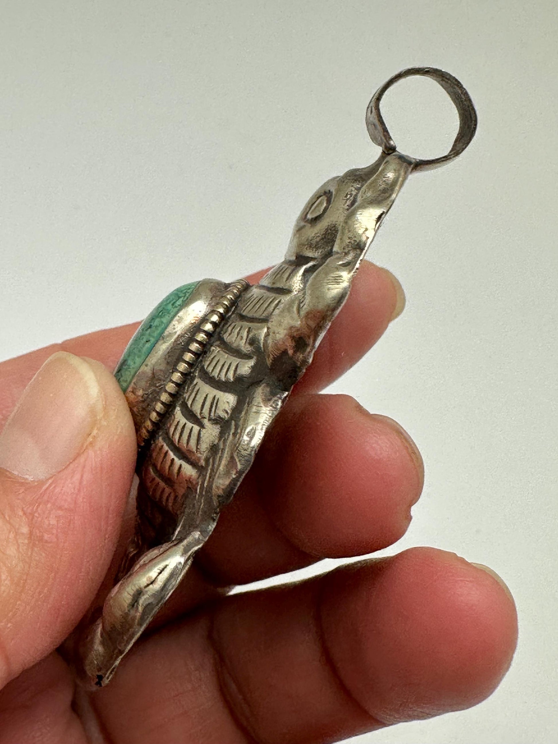 Scorpion pendant, turquoise, handcrafted, Tibetan silver,Nepalese,ethnic style,2.48X1.65 inch, weighs about 18gm