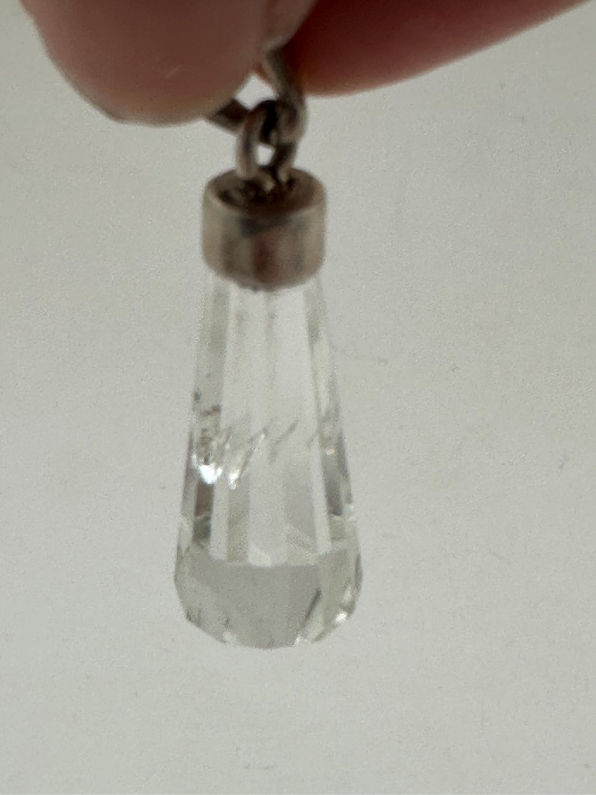 Quartz crystal pendant,point pendant ,handcrafted,sterling silver