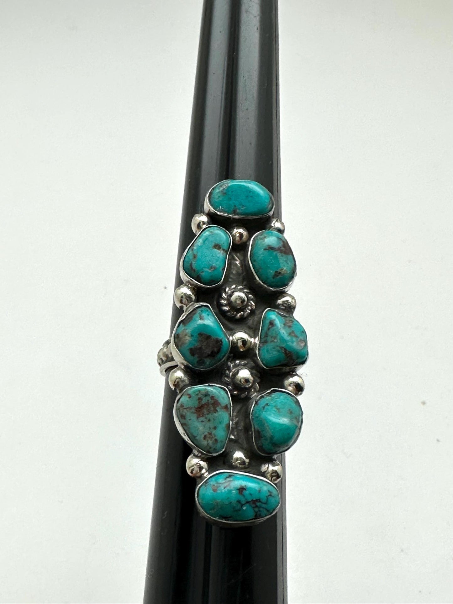 Turquoise ring, handcrafted, adjustable, Tibetan silver, ethnic style,Nepalese,49mmX19mm