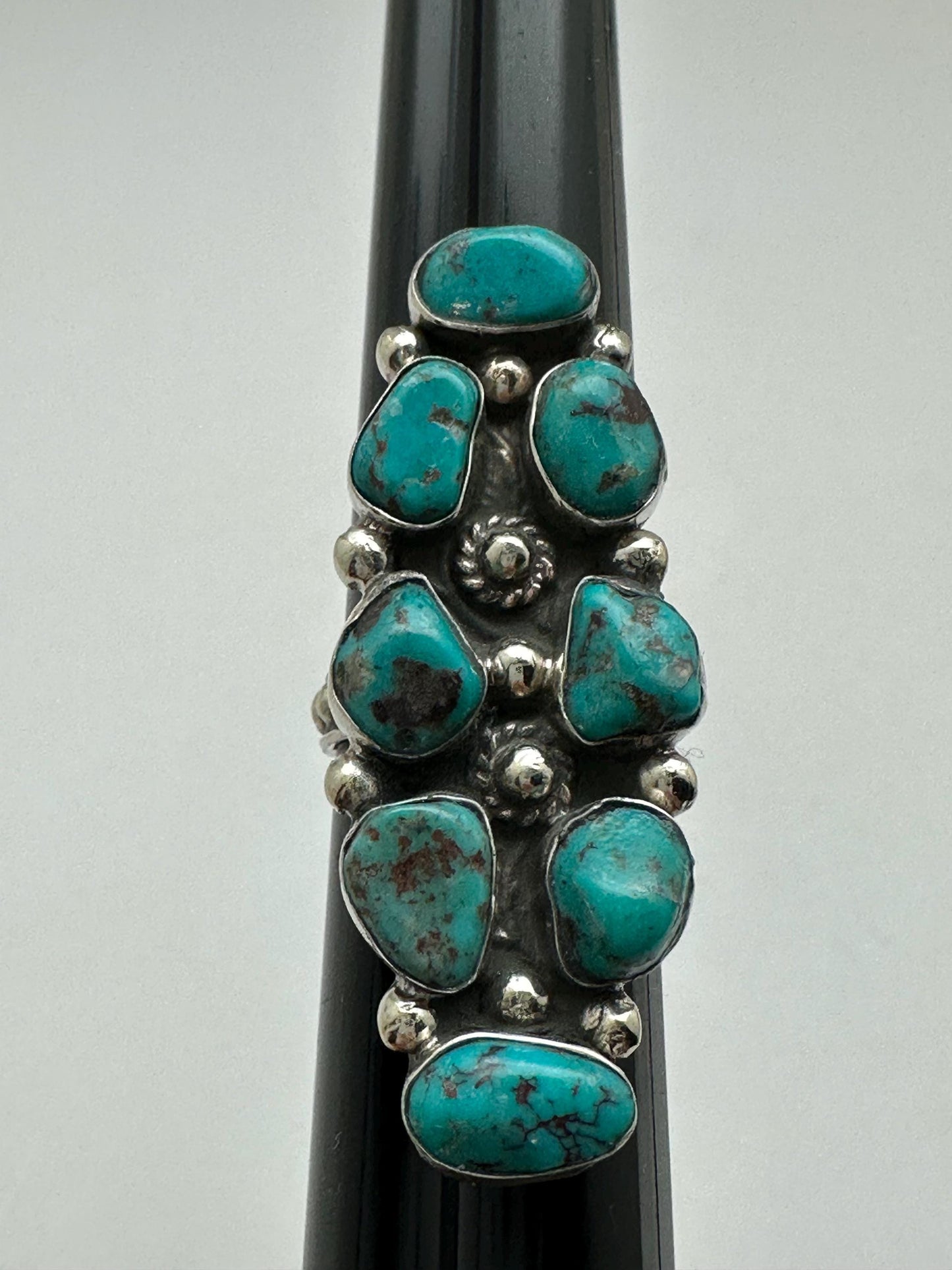 Turquoise ring, handcrafted, adjustable, Tibetan silver, ethnic style,Nepalese,49mmX19mm