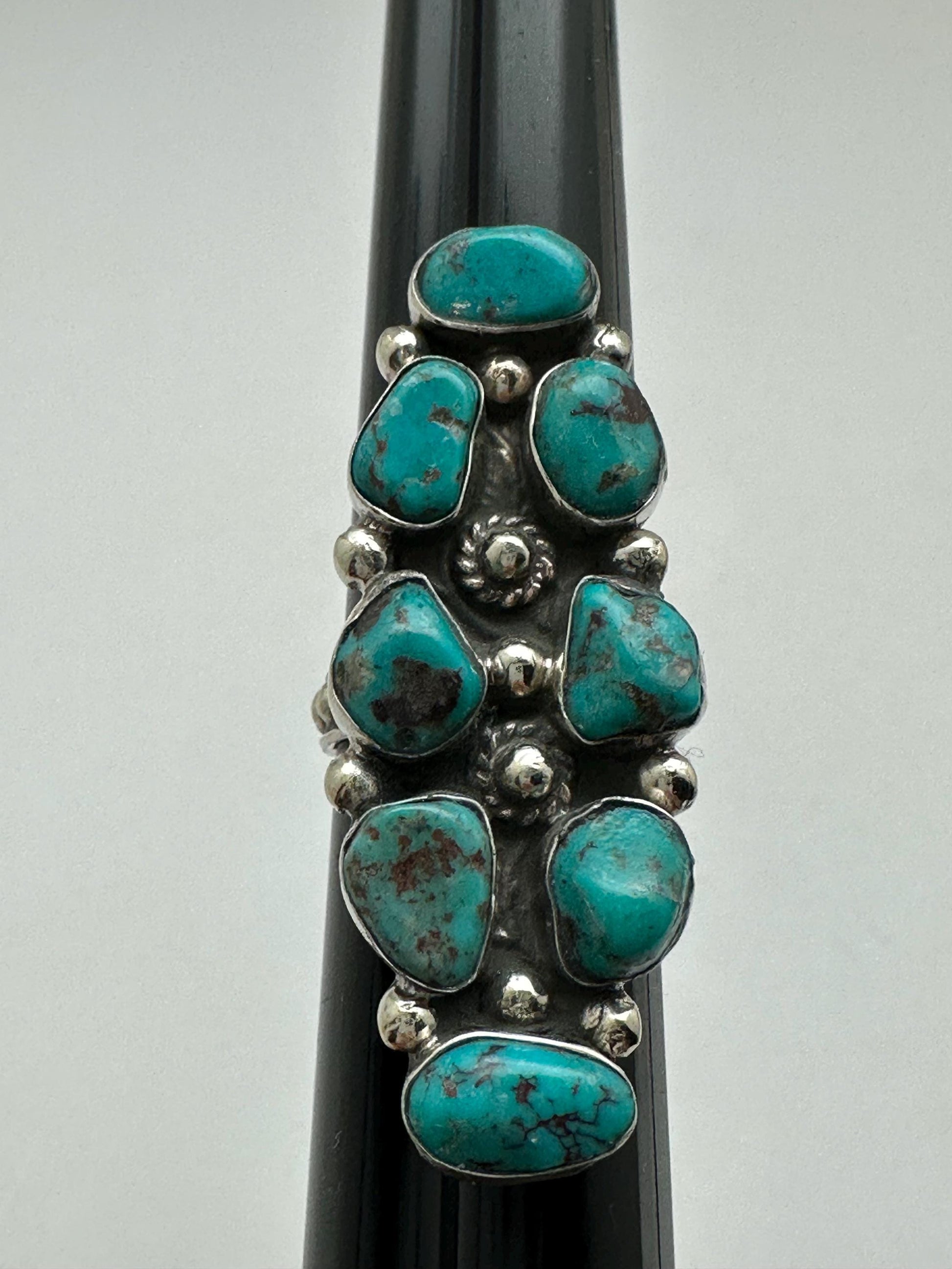 Turquoise ring, handcrafted, adjustable, Tibetan silver, ethnic style,Nepalese,49mmX19mm
