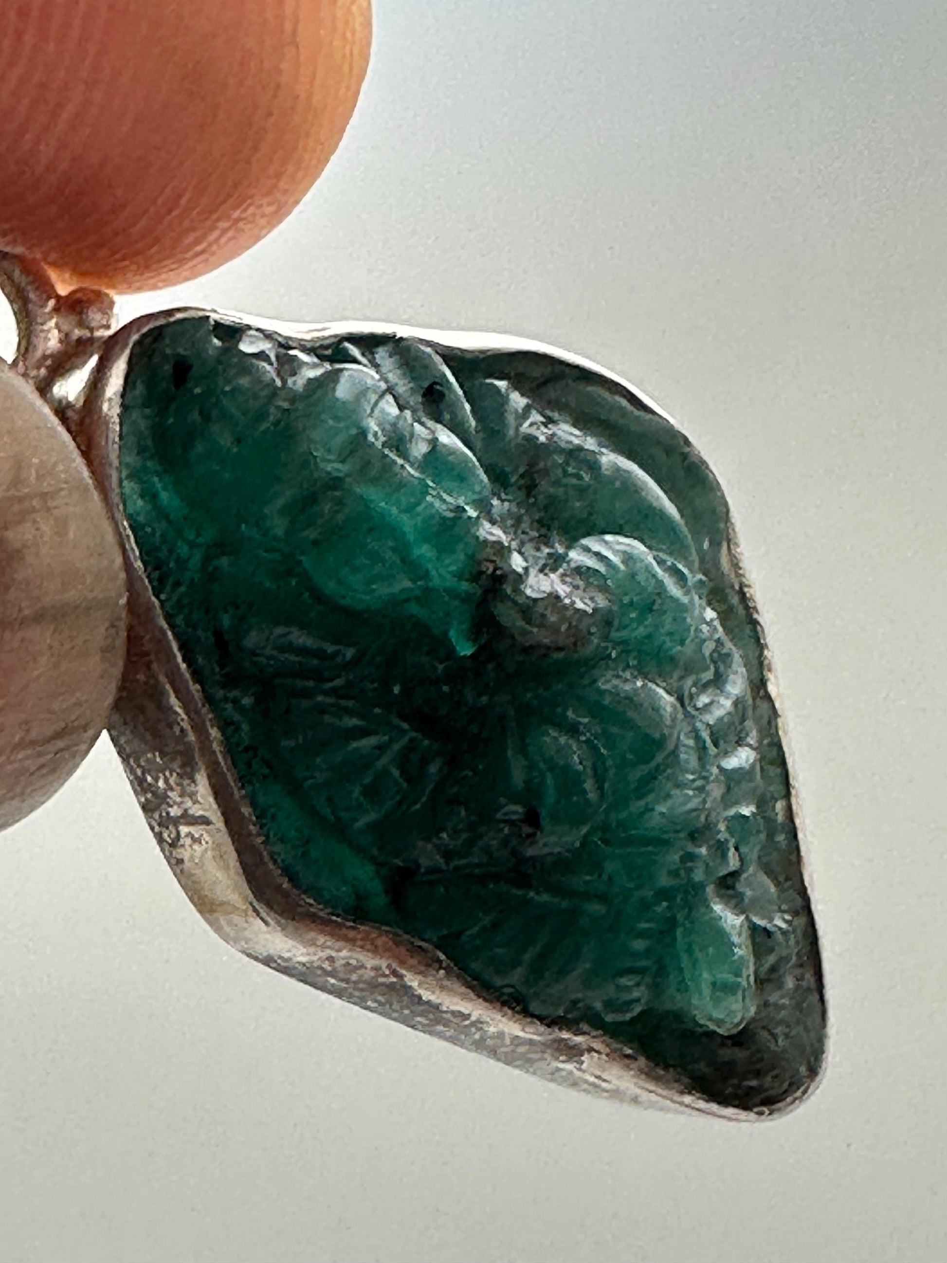 Emeril Ganesh Ganesh, untreated, natural Emerald, master handcrafted with sterling silver