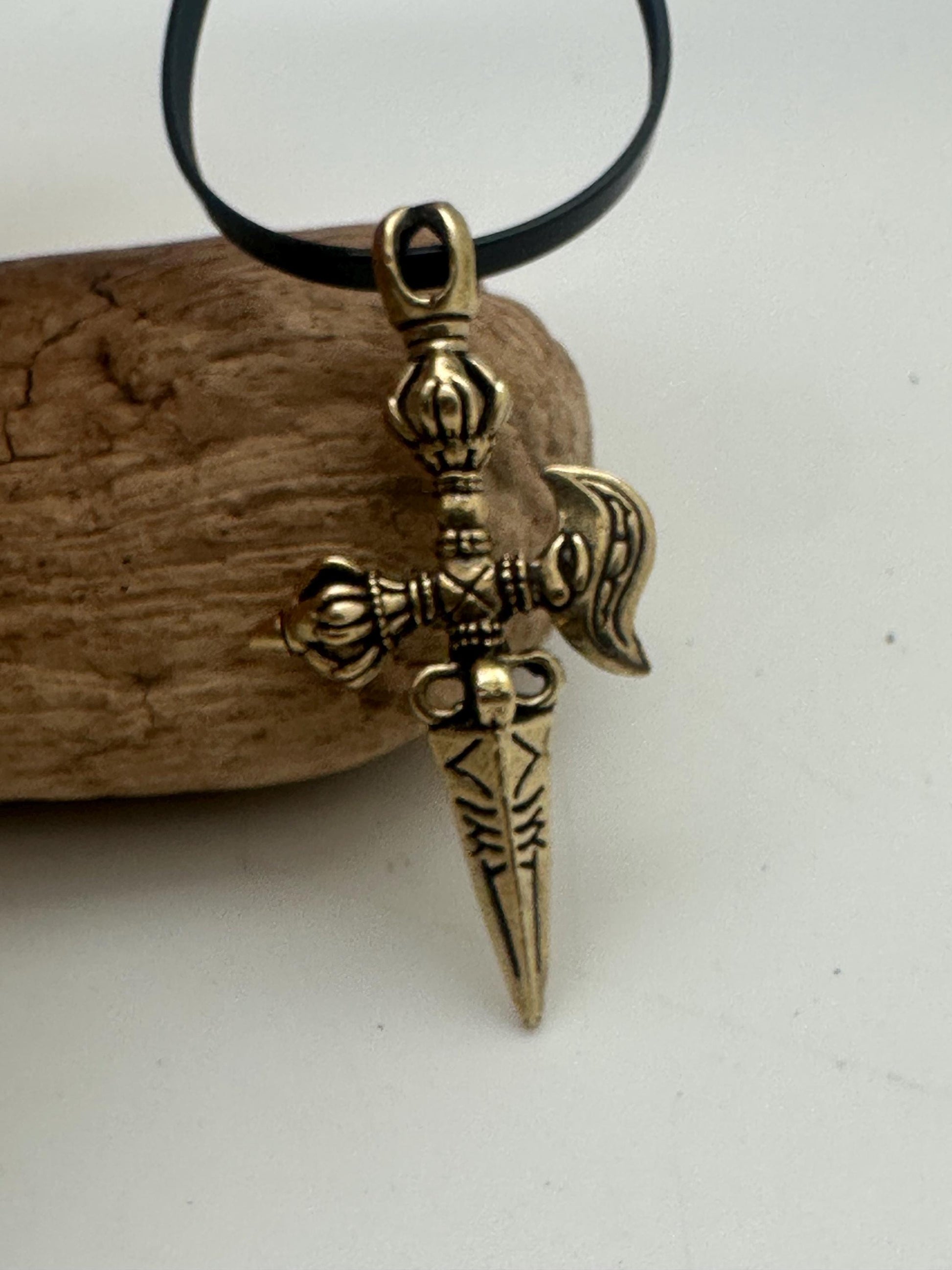 Phurba, phurpa pendent, sacred ritual amulet master handcrafted brass from nepal
