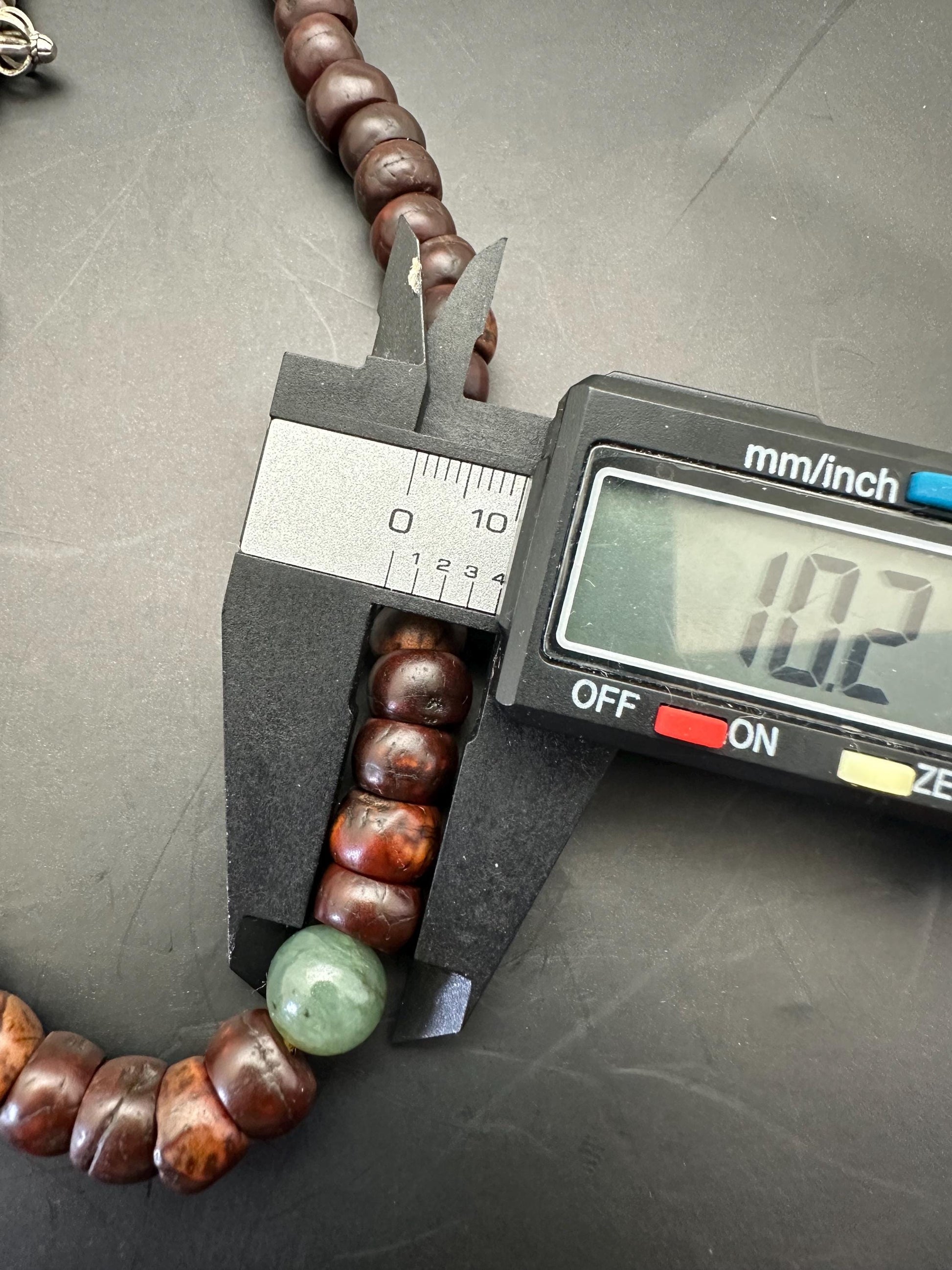 Antique Tibetan Bodhi Chita Prayer Beads, Silver Accents, Rare Practitioner Item