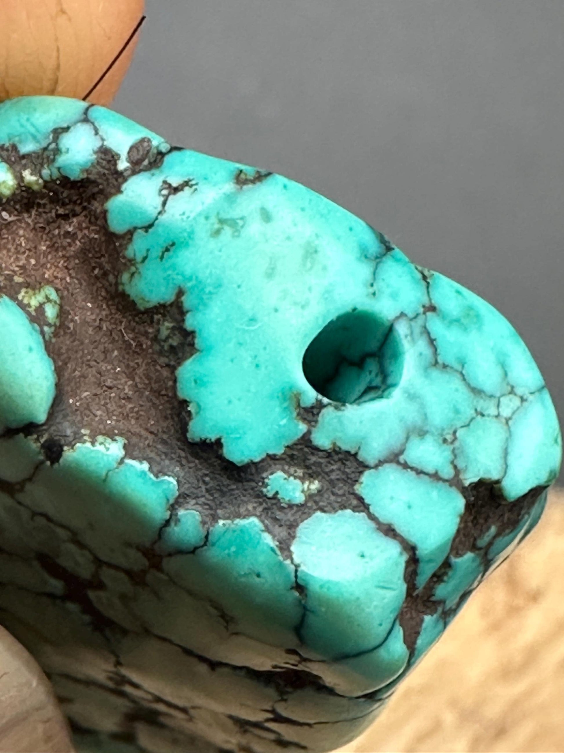 Vintage Tibetan Turquoise Gemstone, Natural Blue Stone, Rare Collectible