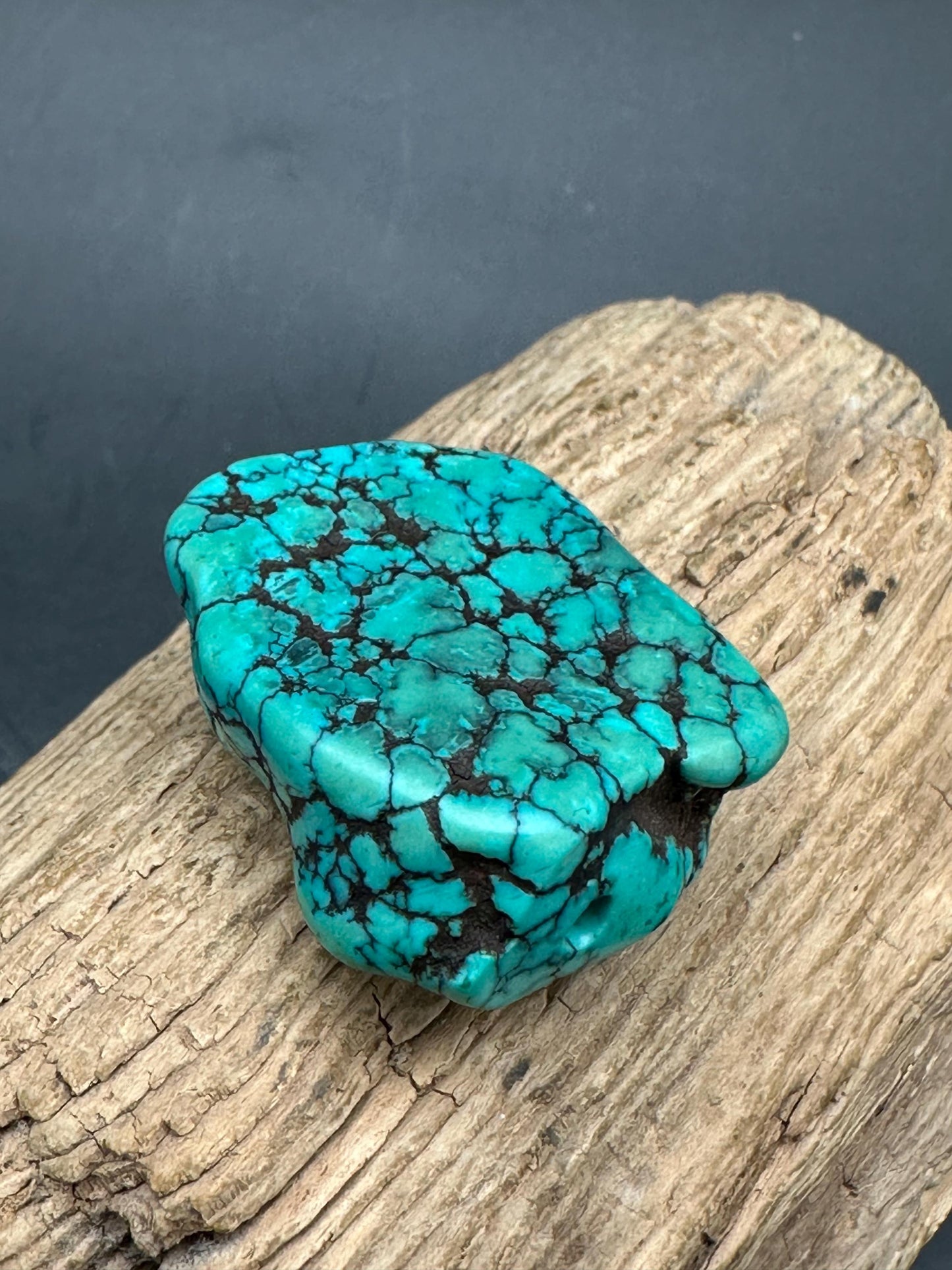 Vintage Tibetan Turquoise Gemstone, Natural Blue Stone, Rare Collectible
