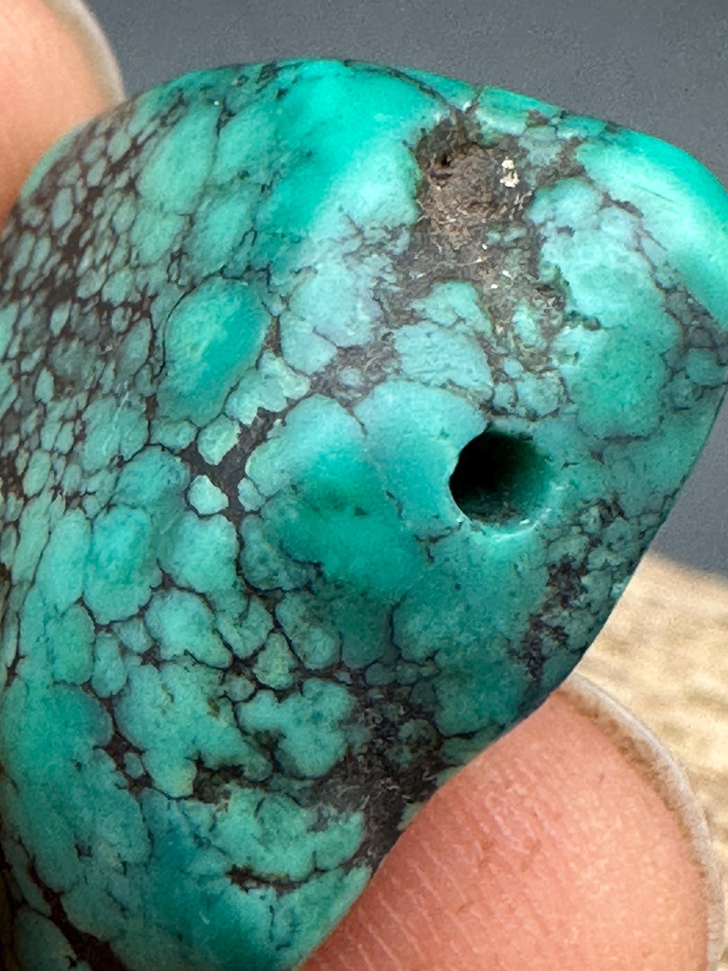 Vintage Tibetan Turquoise Gemstone, Natural Blue Stone