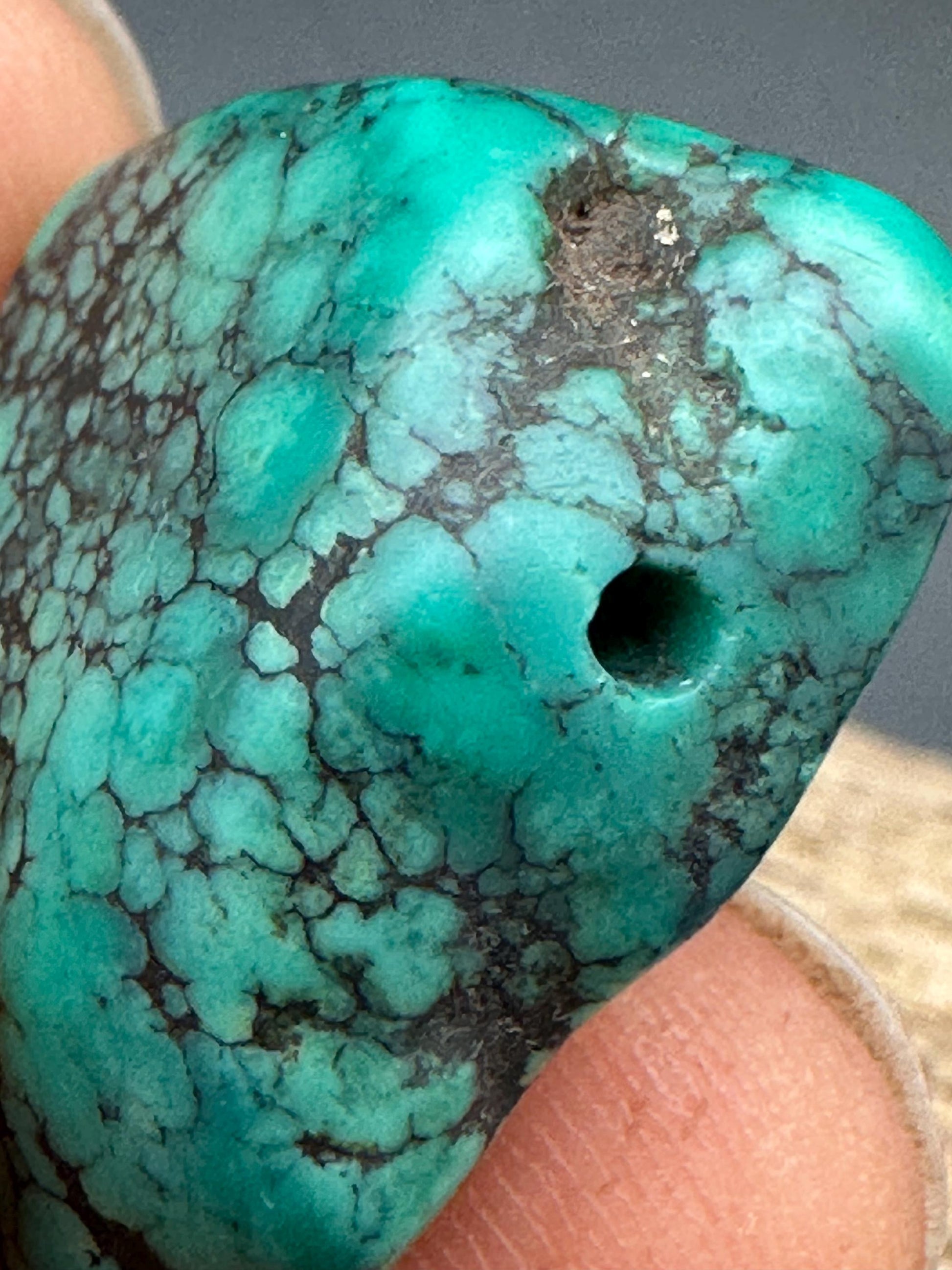 Vintage Tibetan Turquoise Gemstone, Natural Blue Stone
