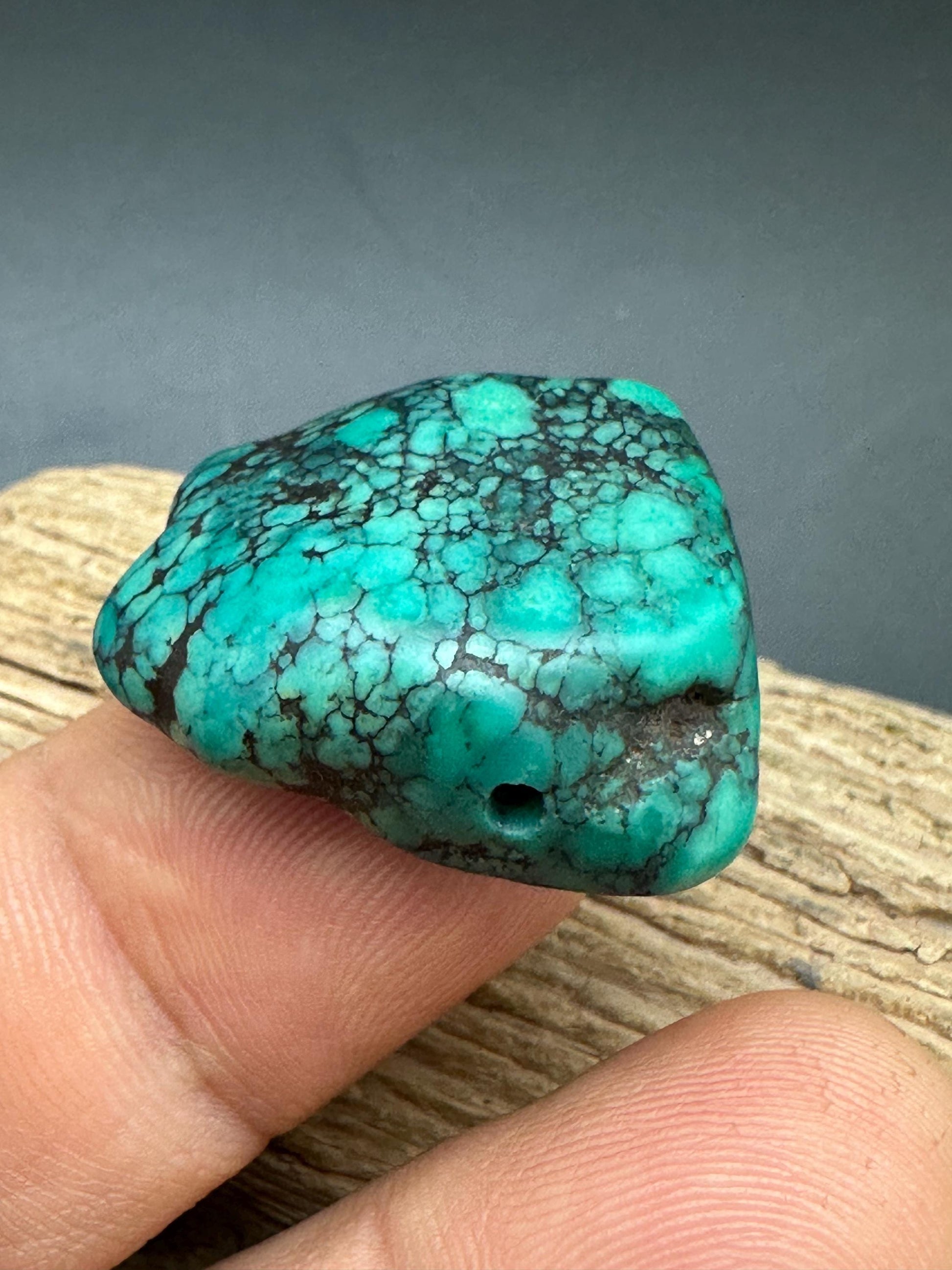 Vintage Tibetan Turquoise Gemstone, Natural Blue Stone
